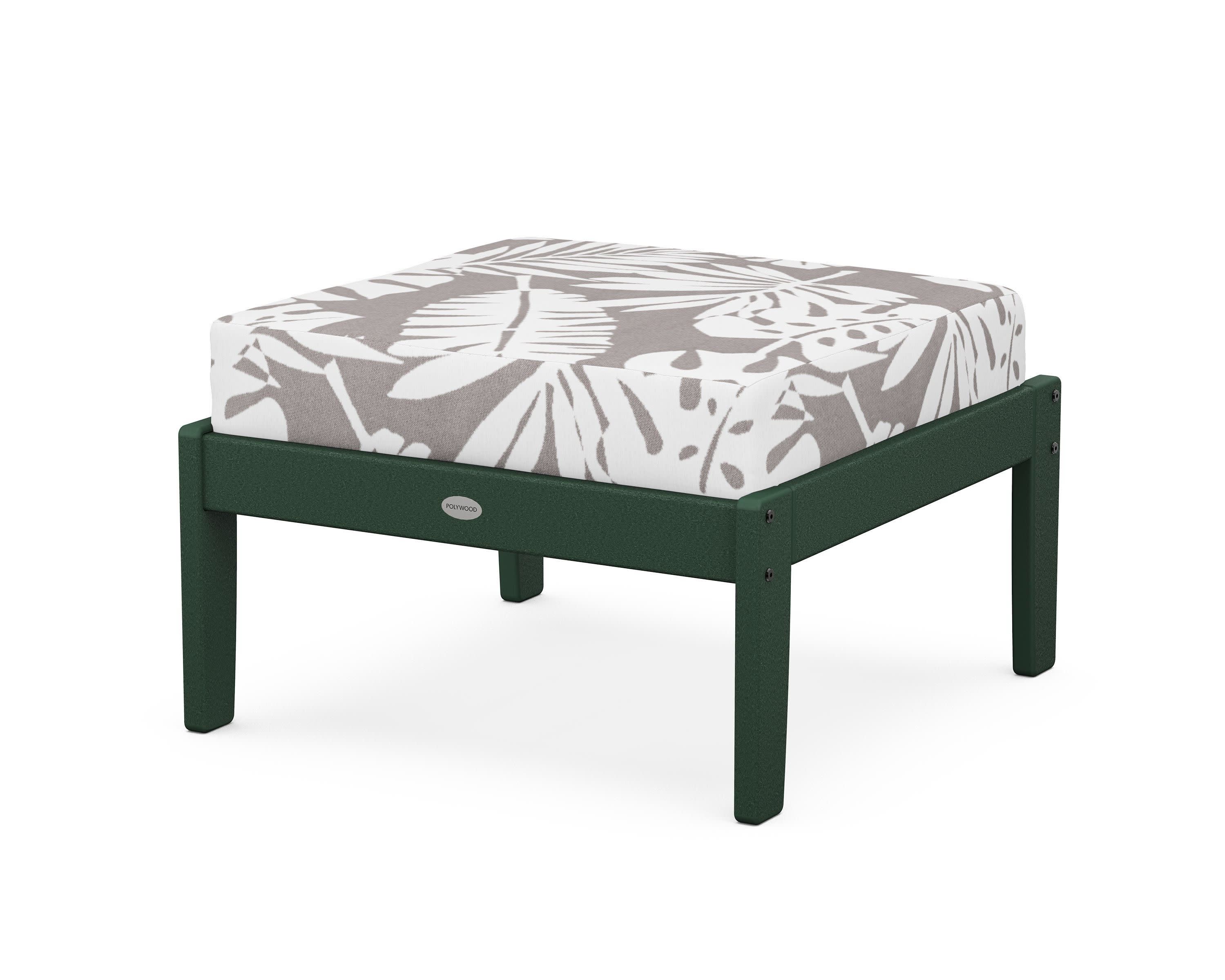 Braxton Deep Seating Ottoman in Green / Leaf Grey Mist