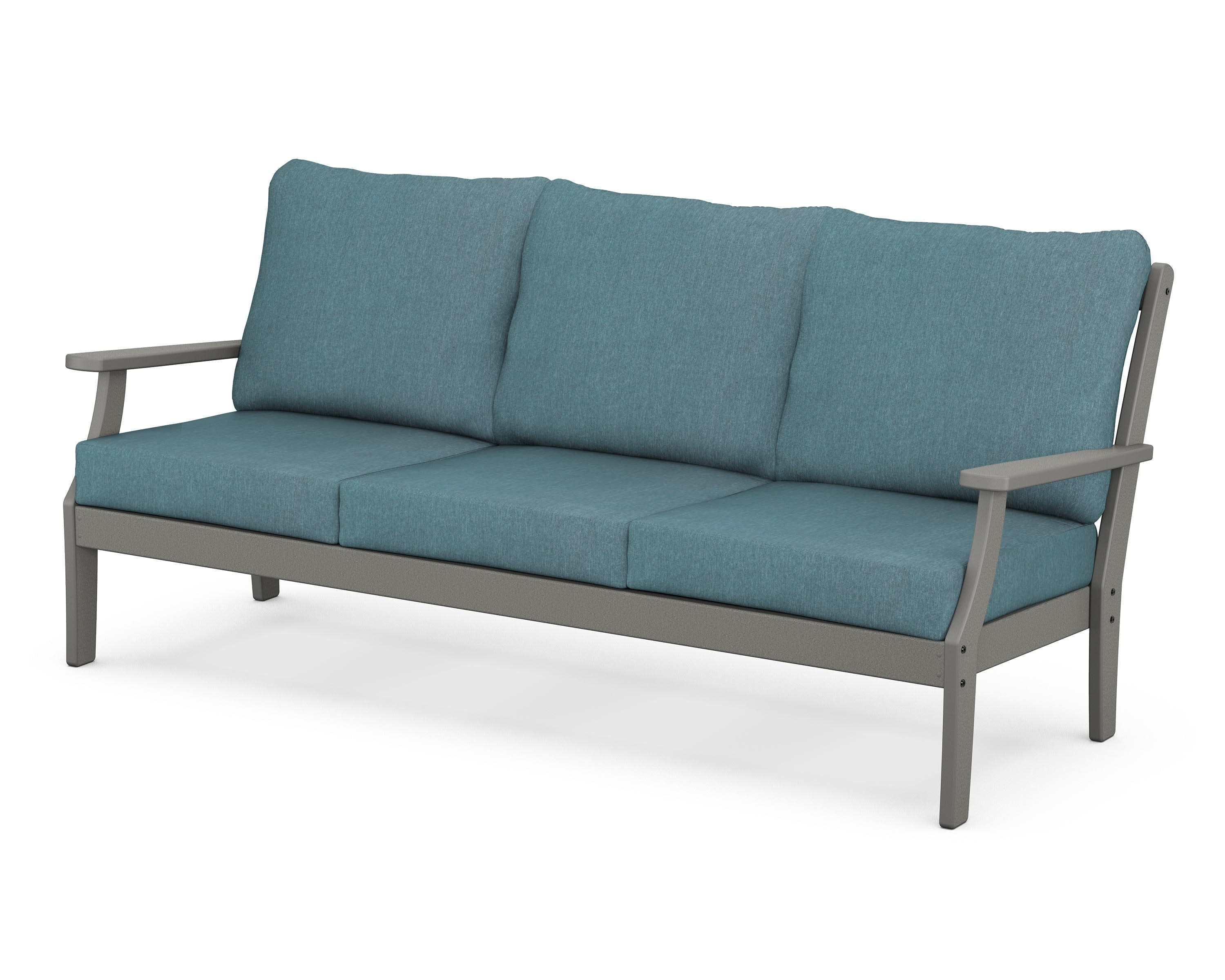 Braxton Deep Seating Sofa in Slate Grey / Ocean Teal