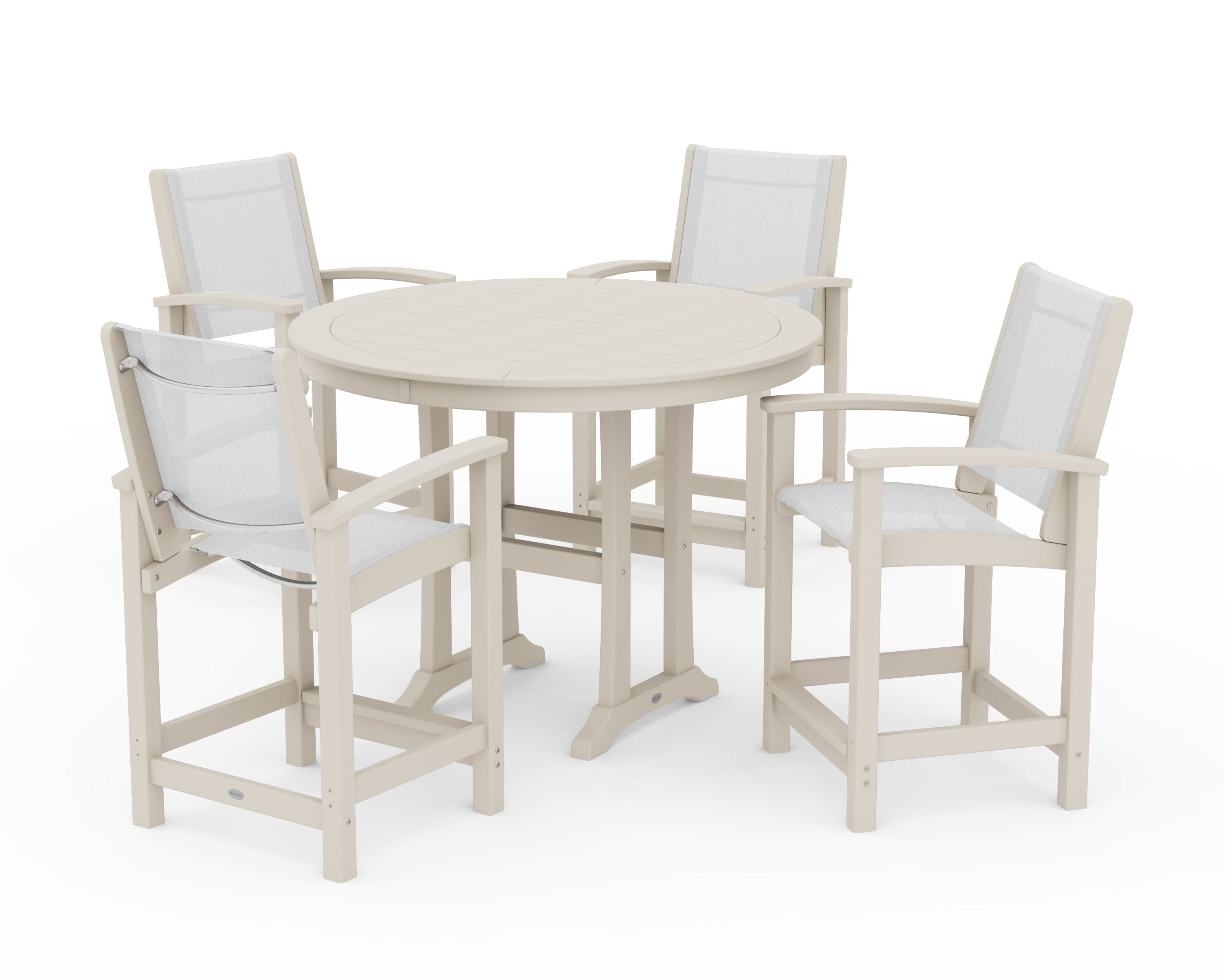 Coastal 5-Piece Counter Set in Sand / White Sling
