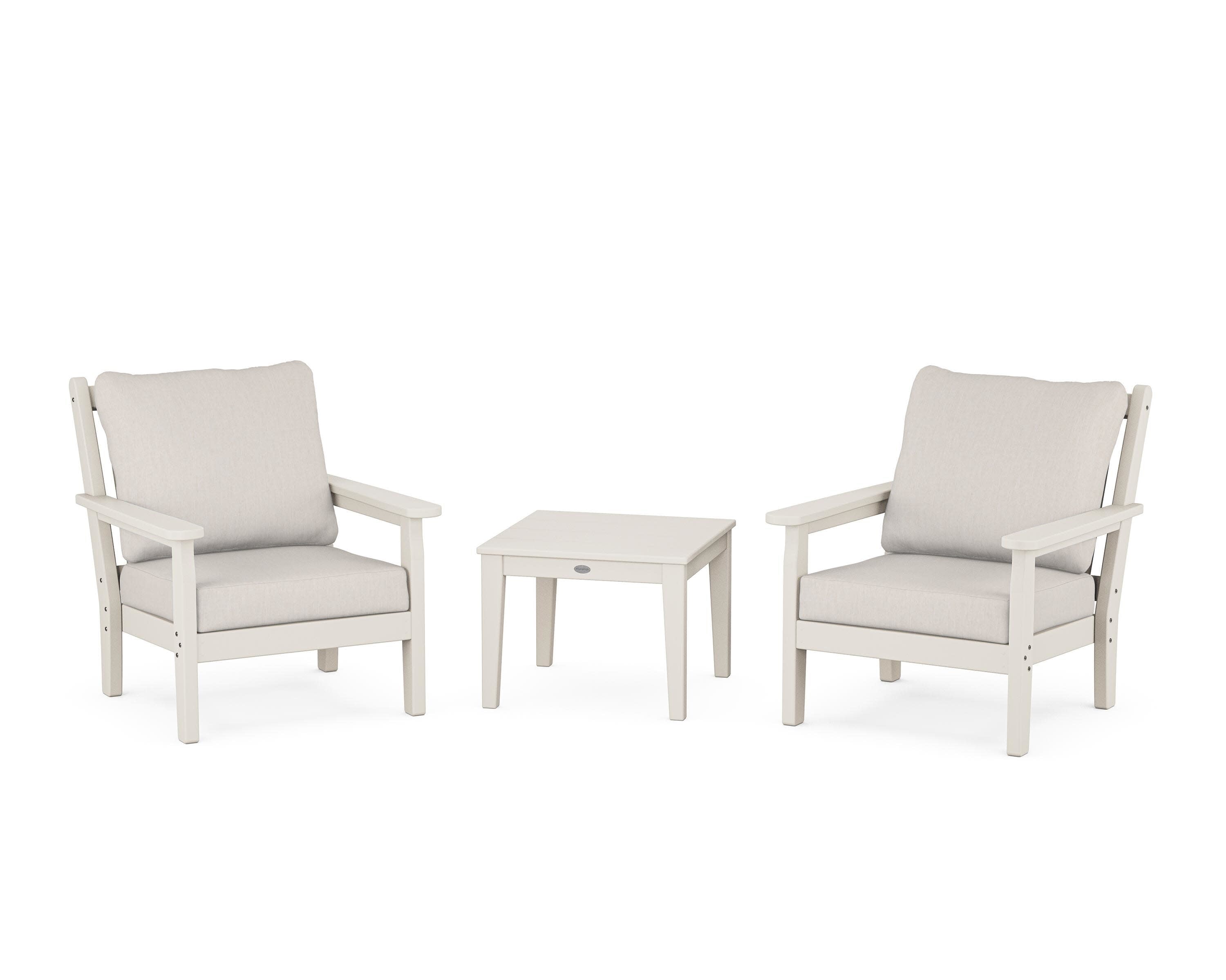 Chippendale 3-Piece Deep Seating Set in Sand / Cast Ash