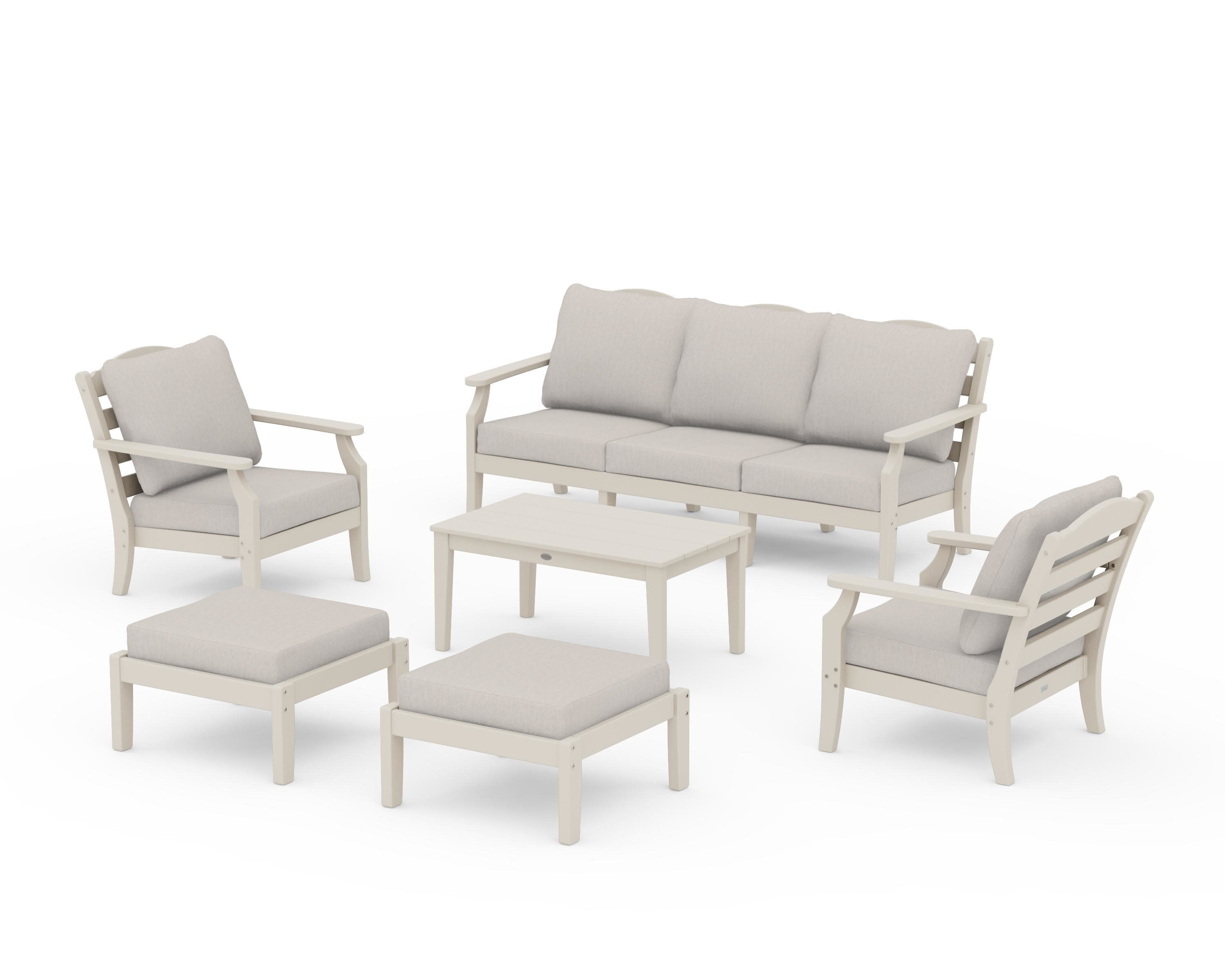 Savannah 6-Piece Lounge Sofa Set in Sand / Cast Ash
