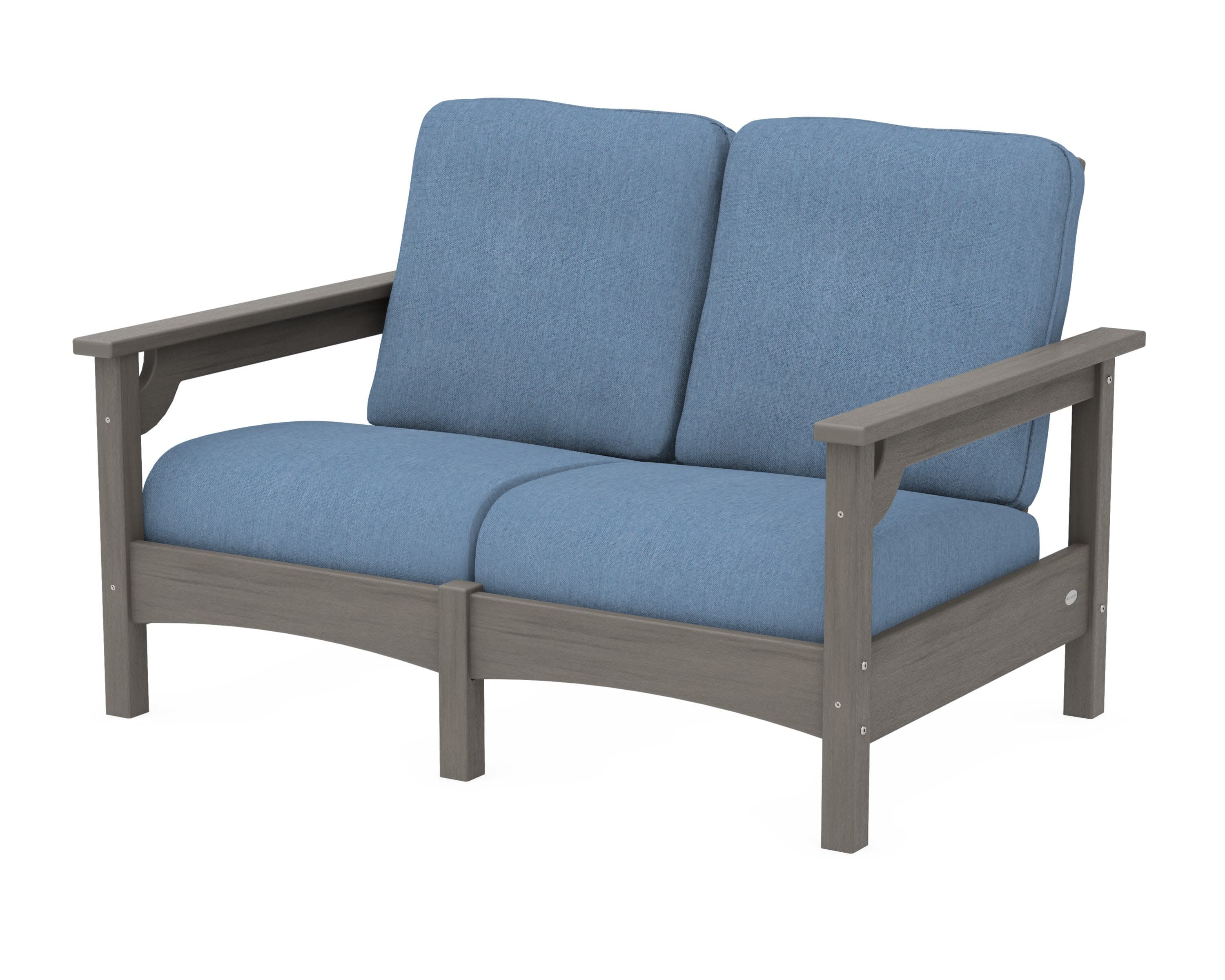Club Loveseat in Driftwood / Sky Blue