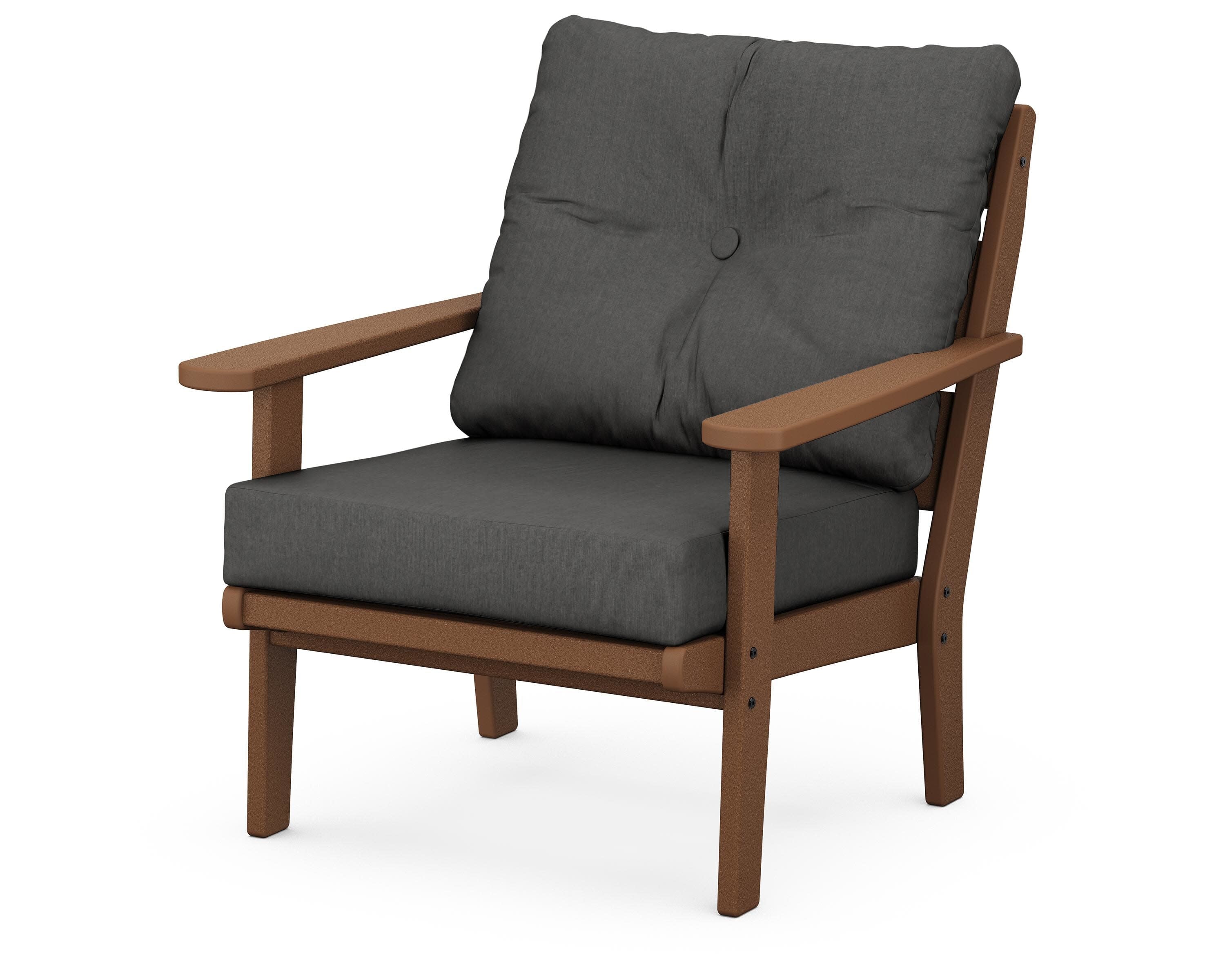 Lakeside Deep Seating Chair in Teak / Spectrum Carbon