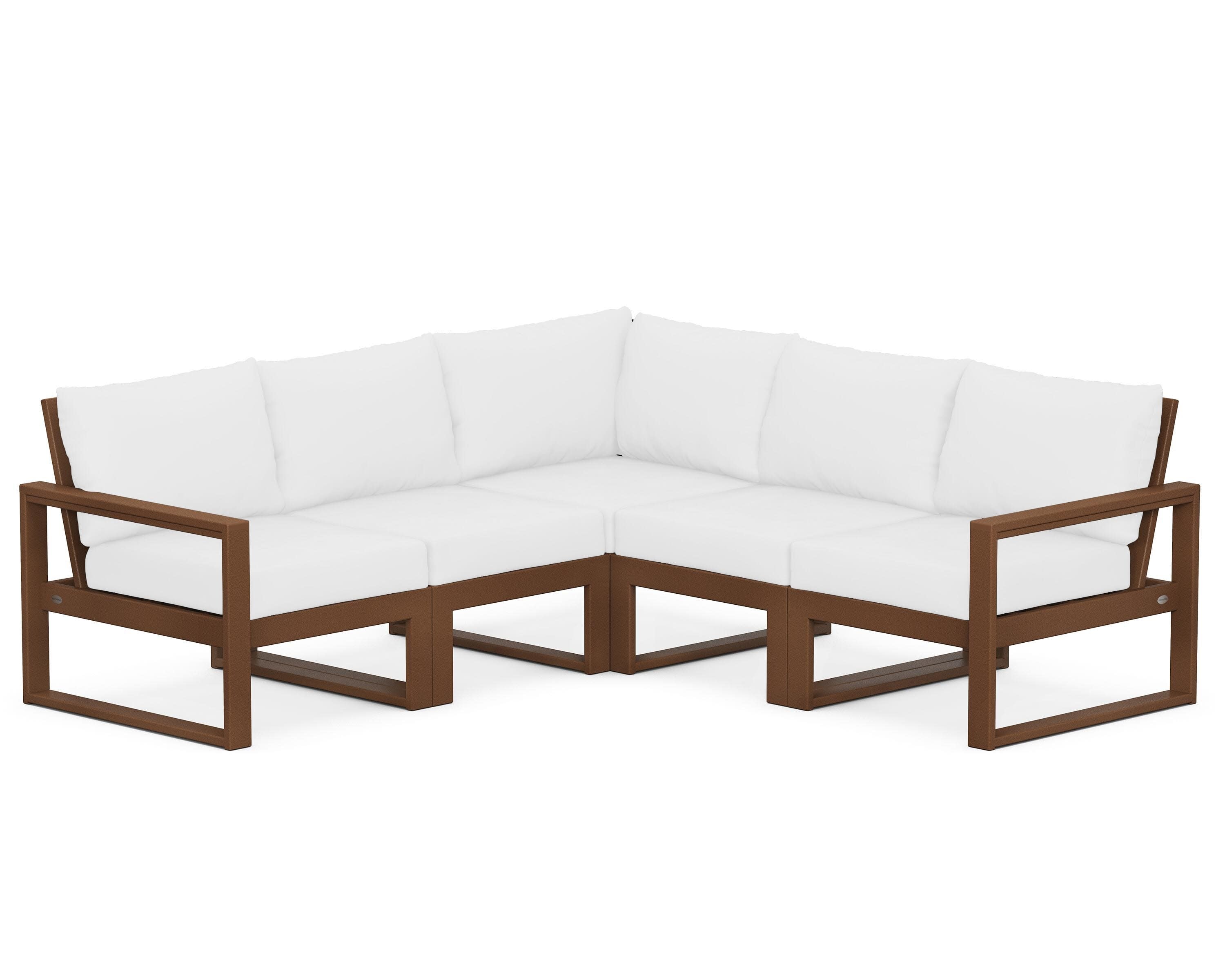 EDGE 5-Piece Modular Deep Seating Set in Teak / Natural