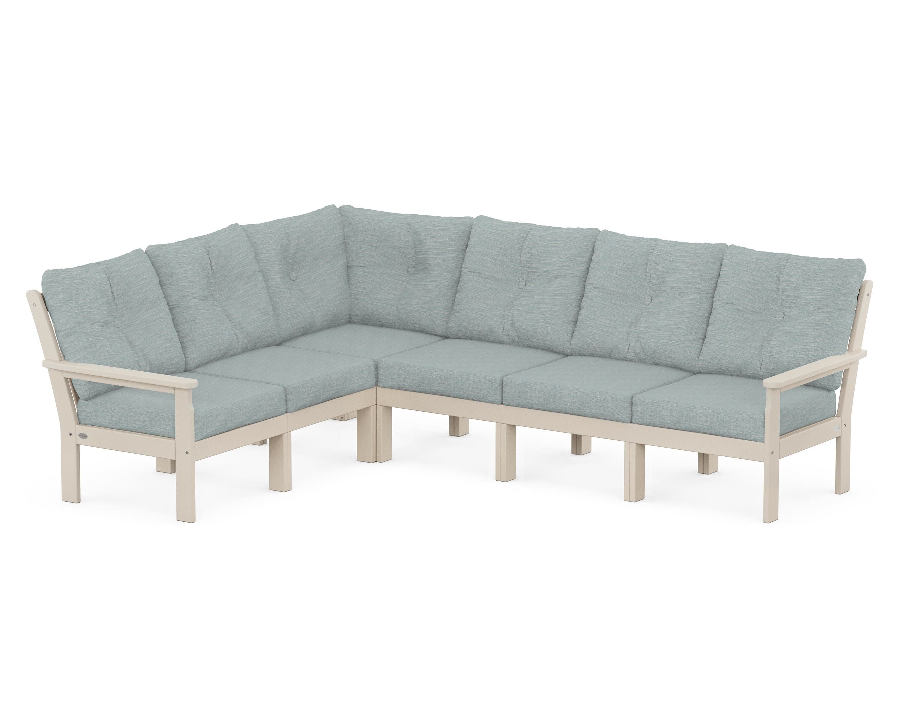 Vineyard 6-Piece Sectional in Sand / Soothe Mist