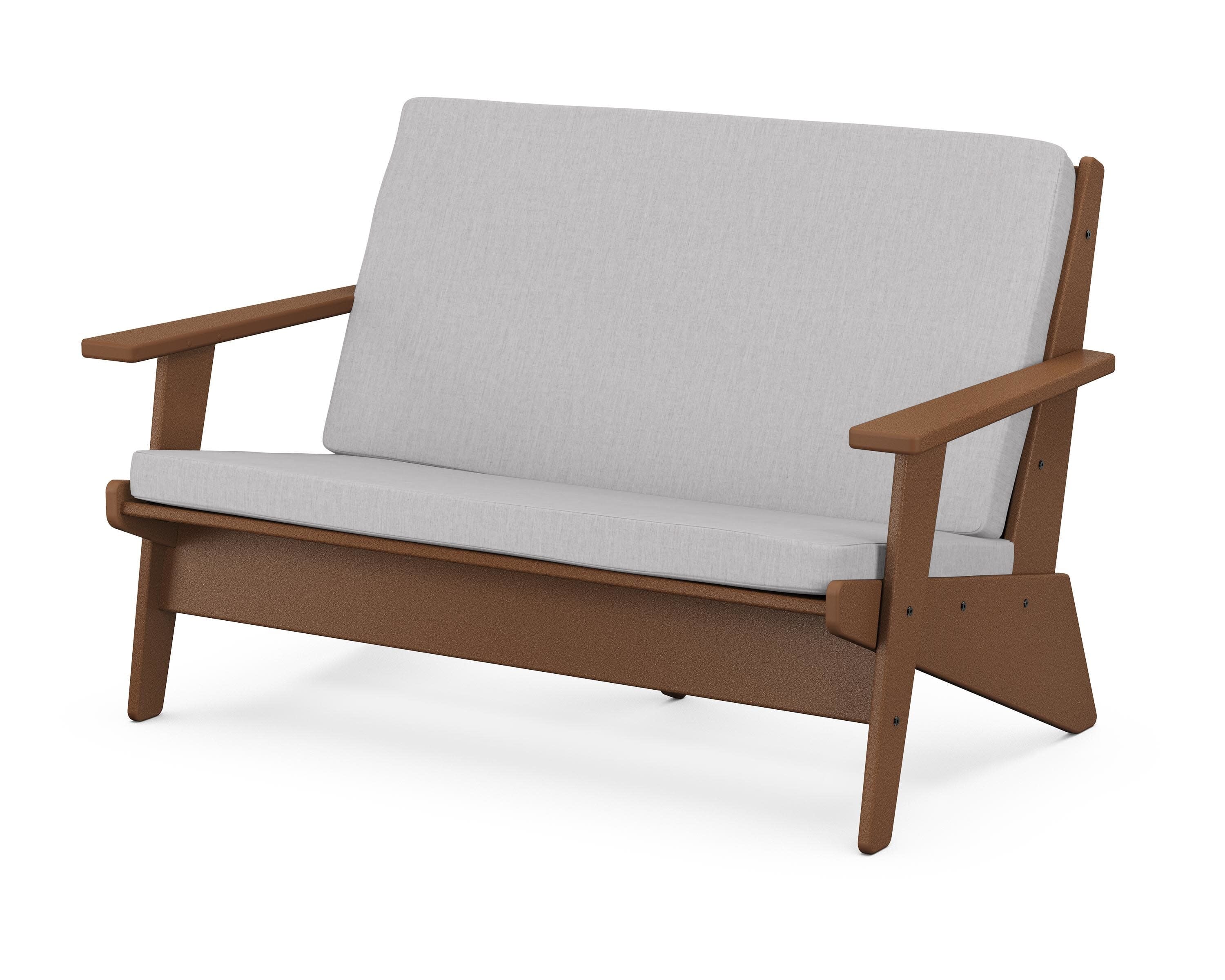 Riviera Modern Lounge Loveseat in Teak / Granite