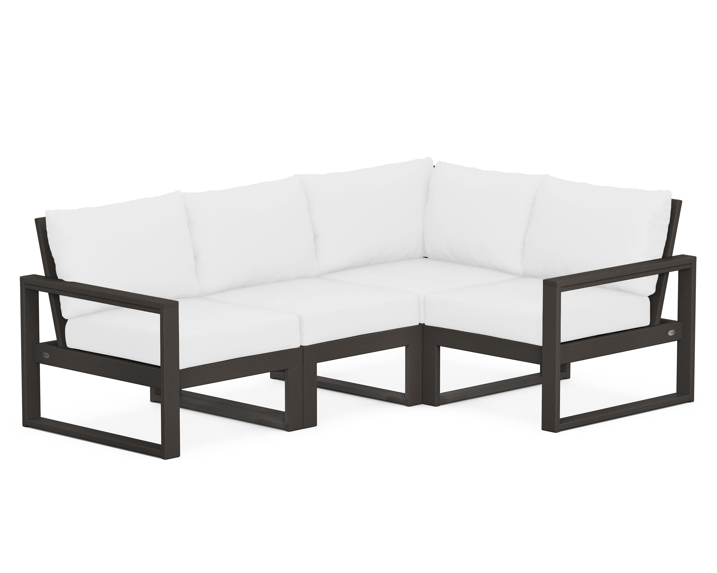 EDGE 4-Piece Modular Deep Seating Set in Vintage Coffee / Natural