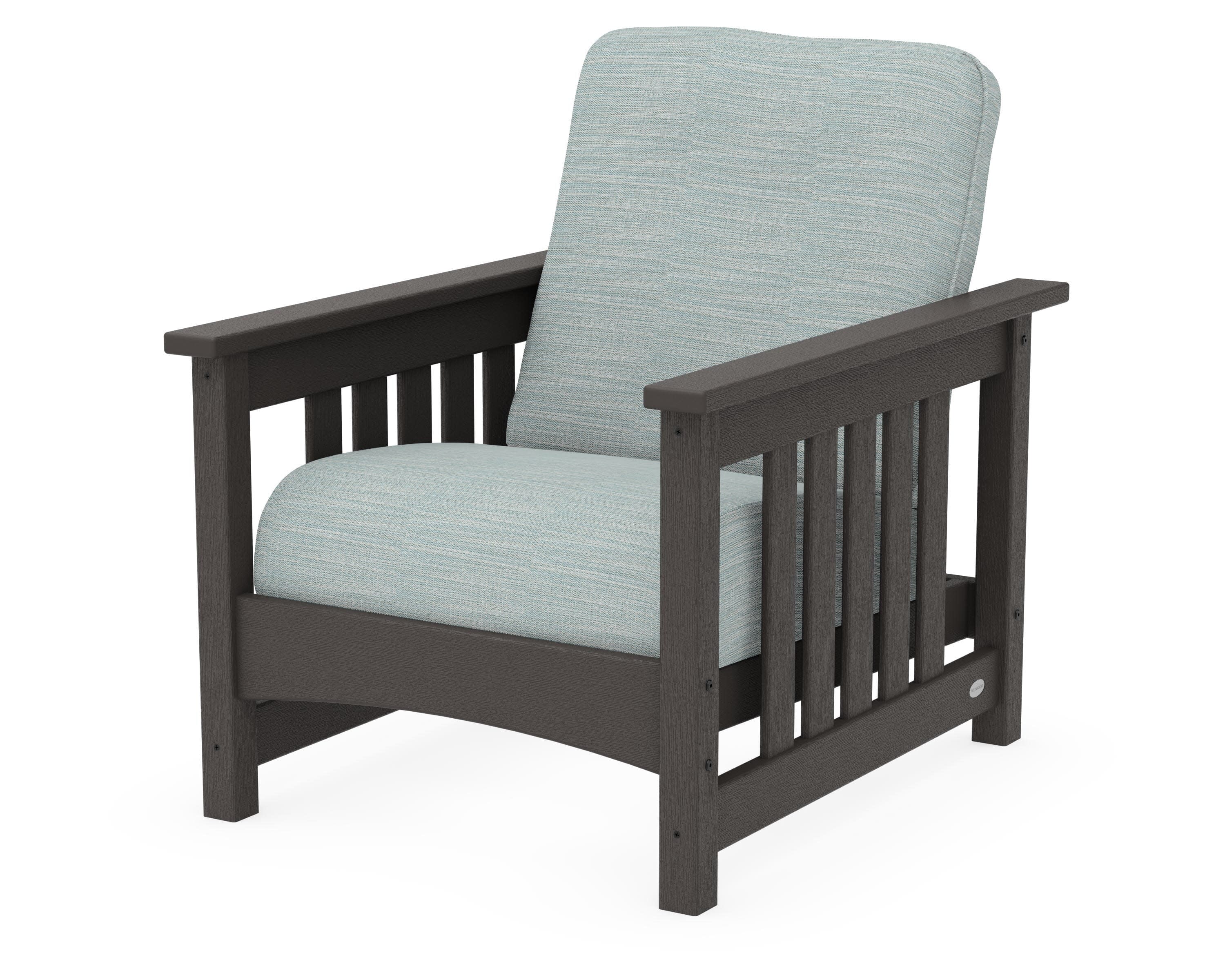 Club Mission Chair in Vintage Coffee / Soothe Mist
