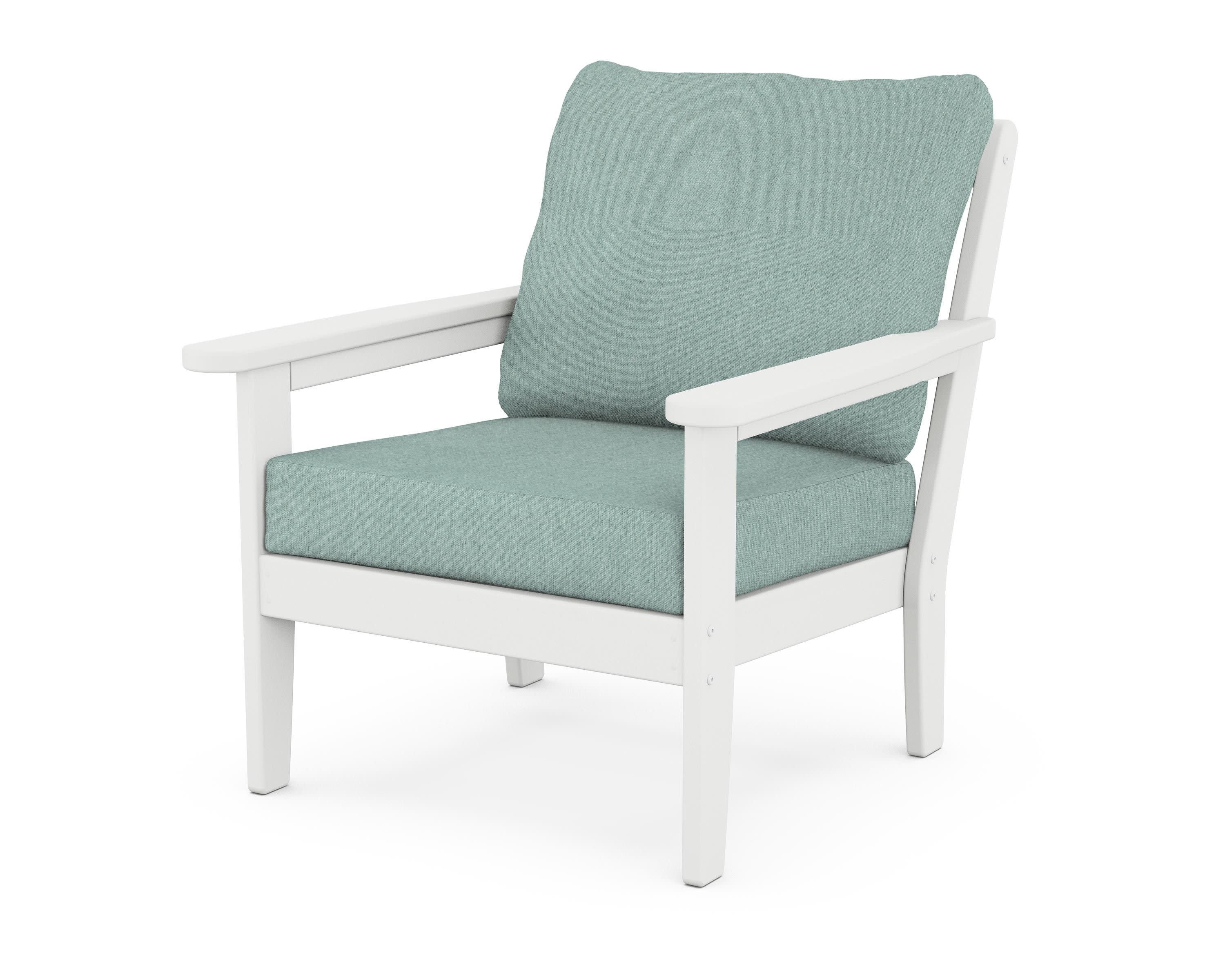 Cottage Deep Seating Chair in White / Glacier Spa