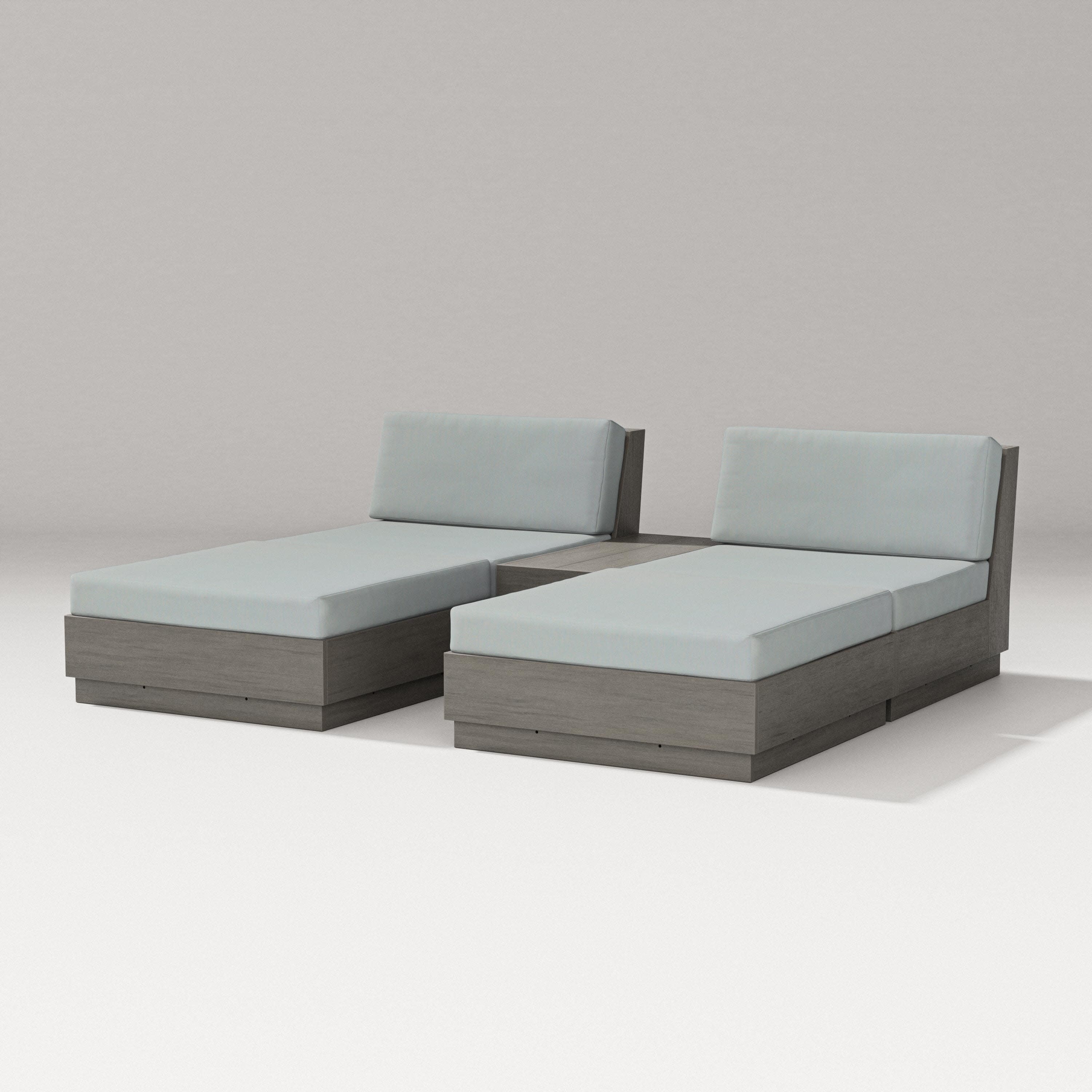 Elevate Double Chaise Set in Driftwood / Spa