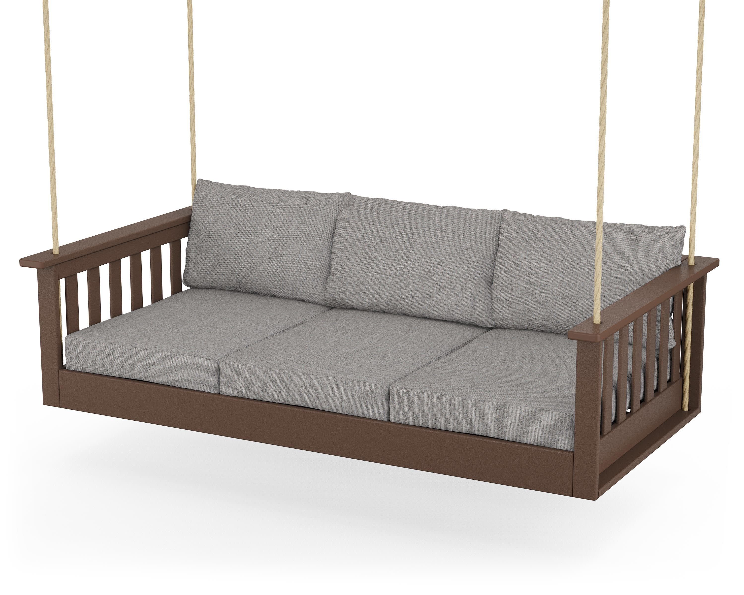 Vineyard Daybed Swing in Mahogany / Grey Mist