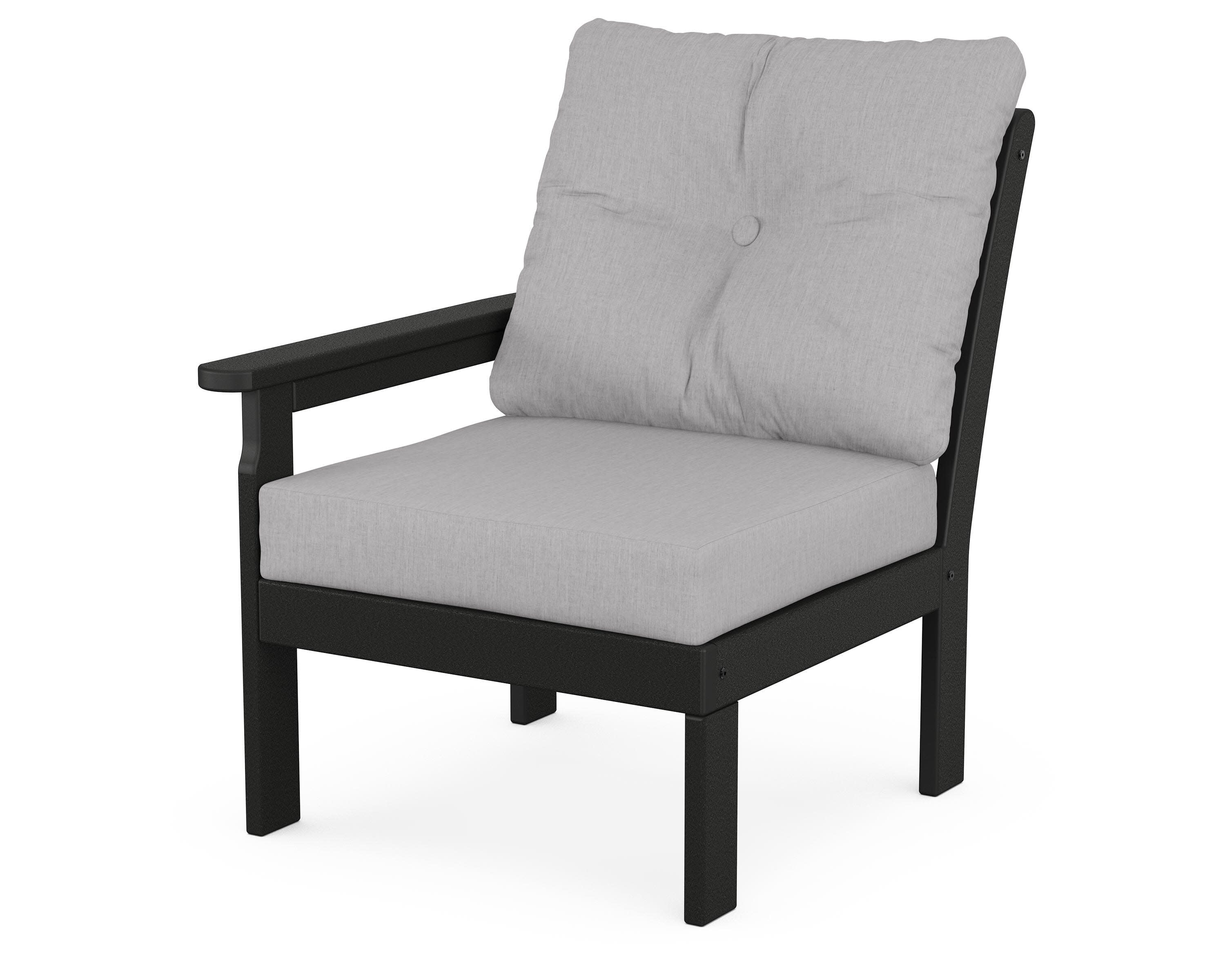 Vineyard Modular Left Arm Chair in Black / Granite