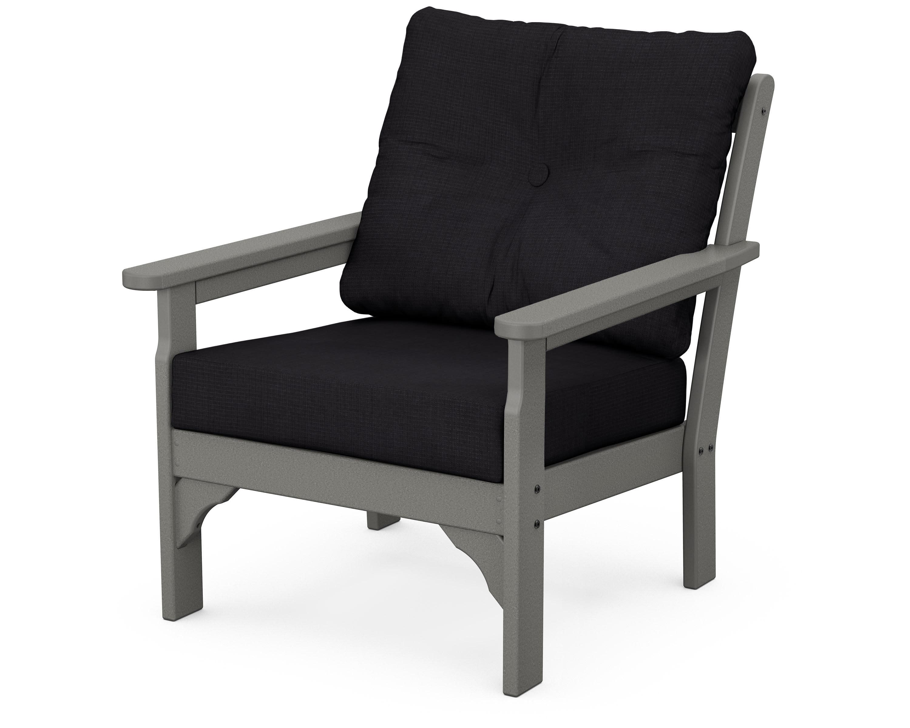 Vineyard Deep Seating Chair in Slate Grey / Midnight Linen