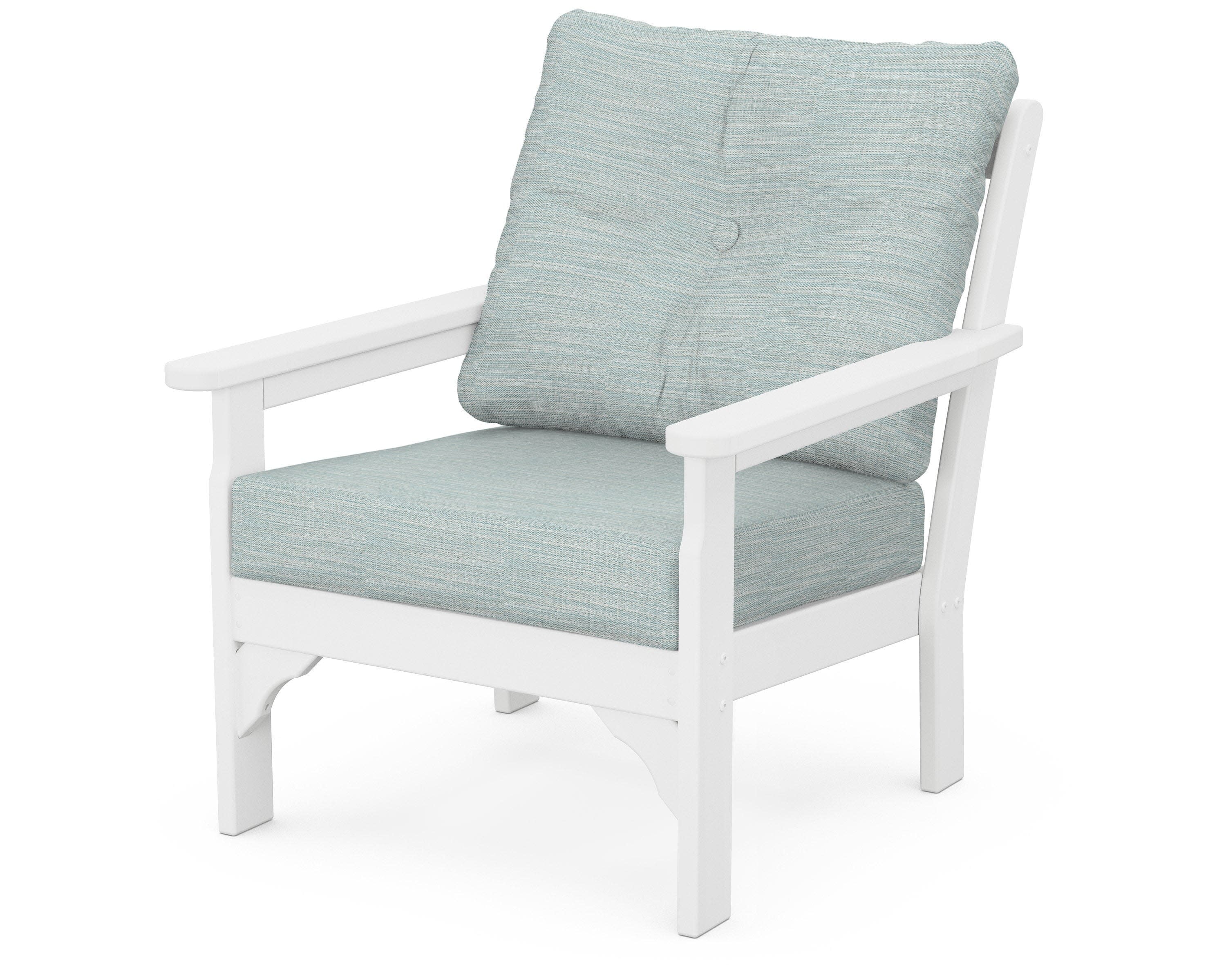 Vineyard Deep Seating Chair in White / Soothe Mist
