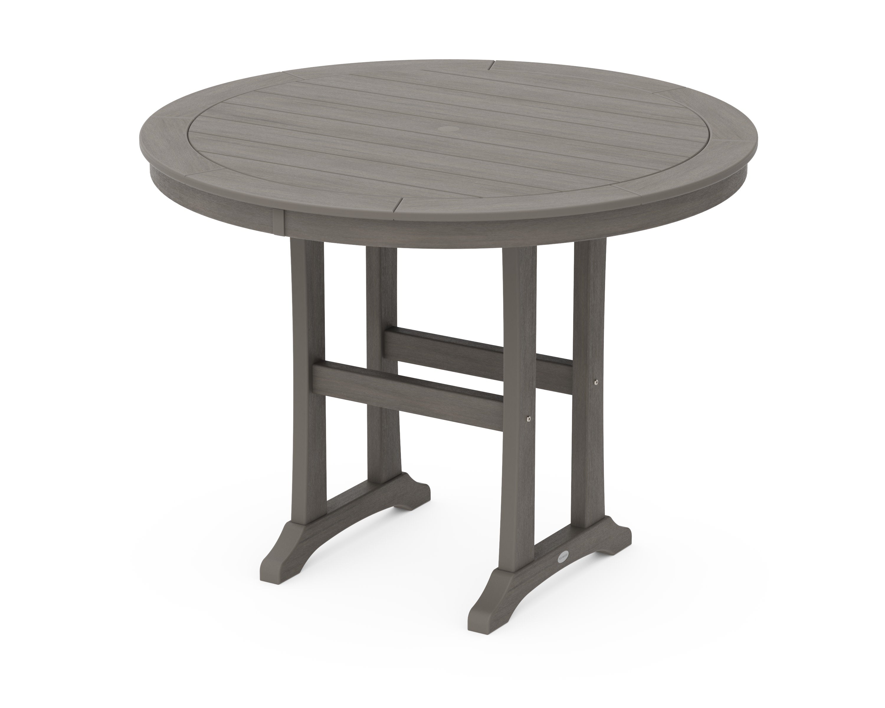 Nautical Trestle 48" Round Counter Table in Driftwood