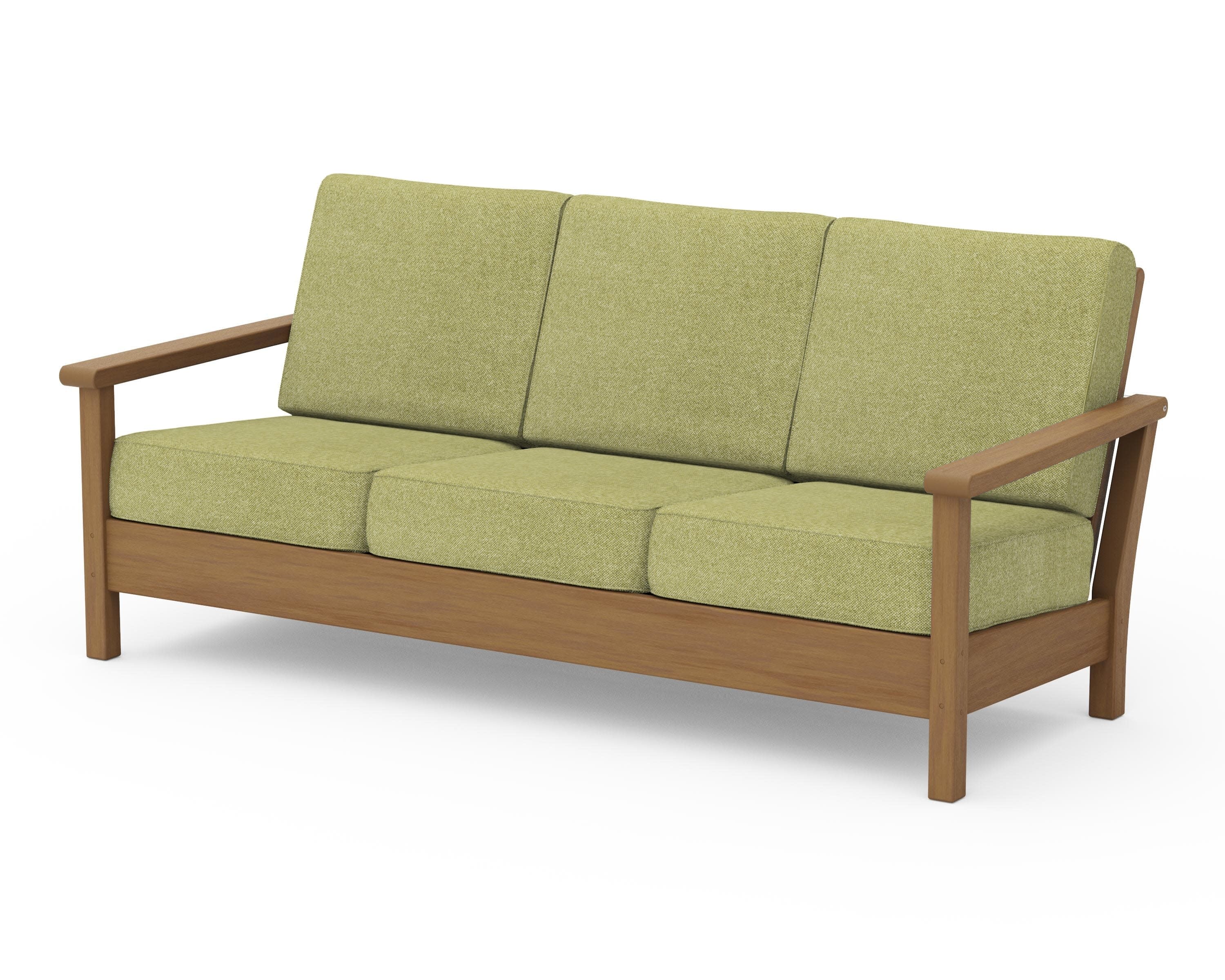 Harbour Deep Seating Sofa in Natural / Chartreuse Boucle