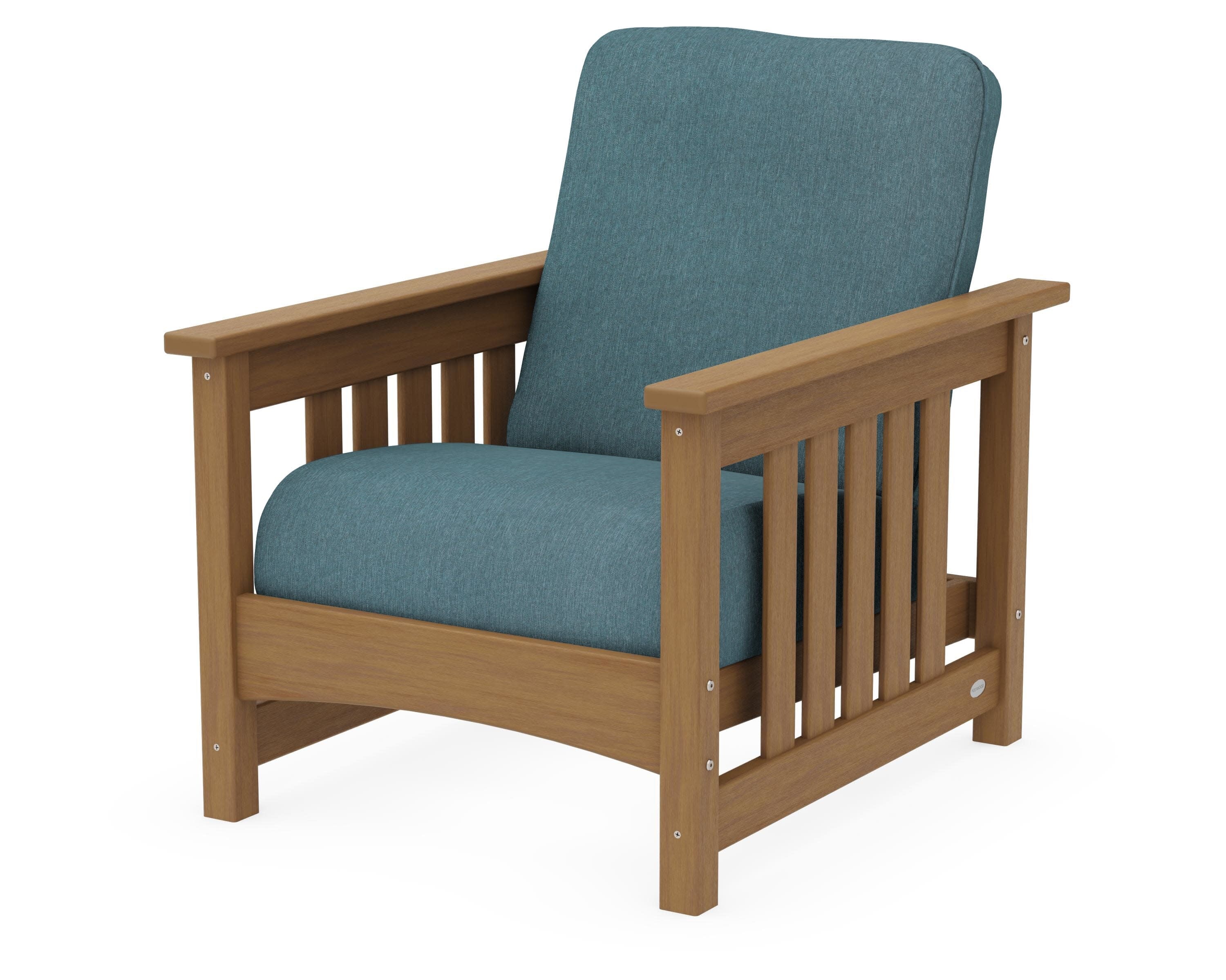 Club Mission Chair in Natural / Ocean Teal