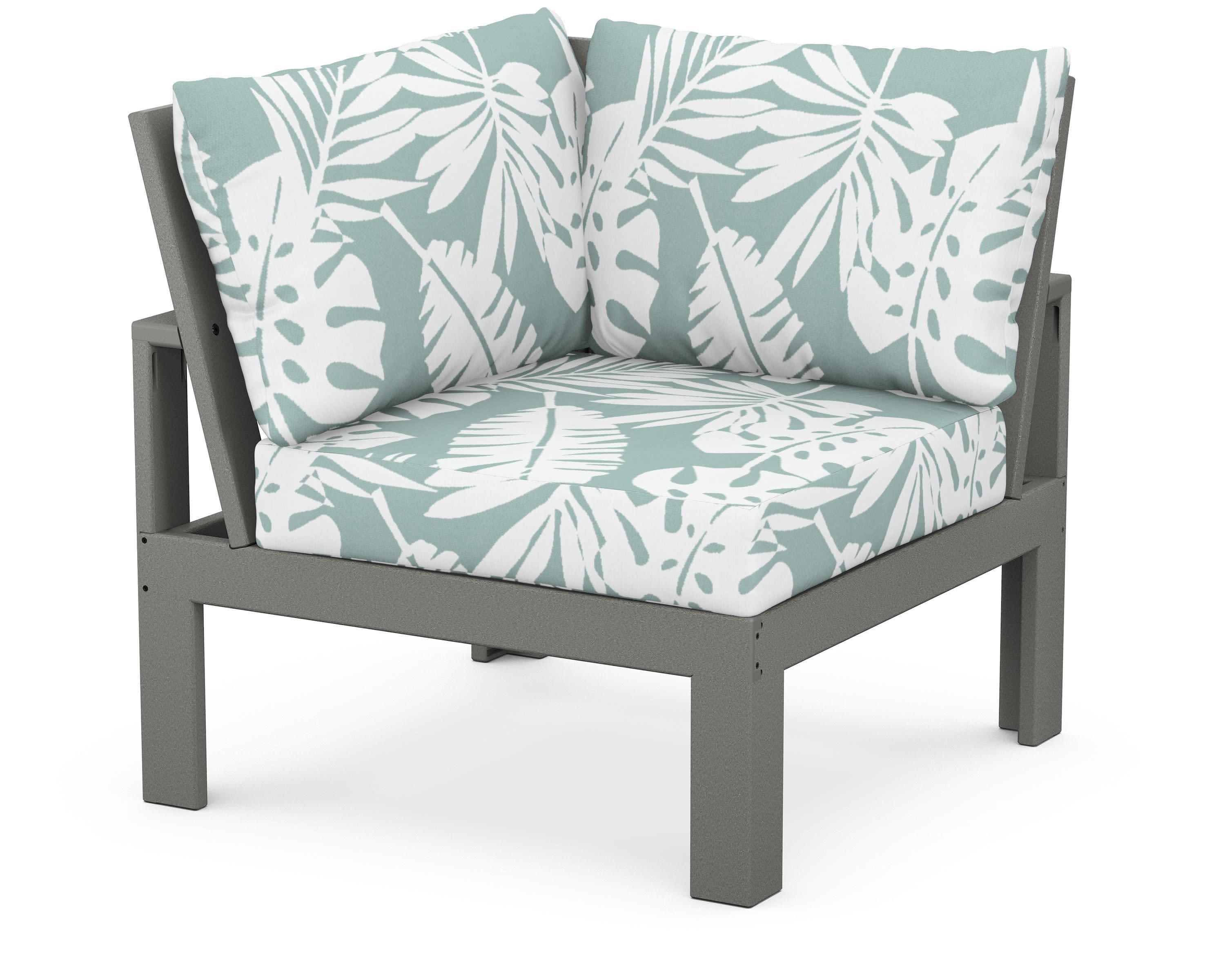 Modular Corner Chair in Slate Grey / Leaf Glacier Spa