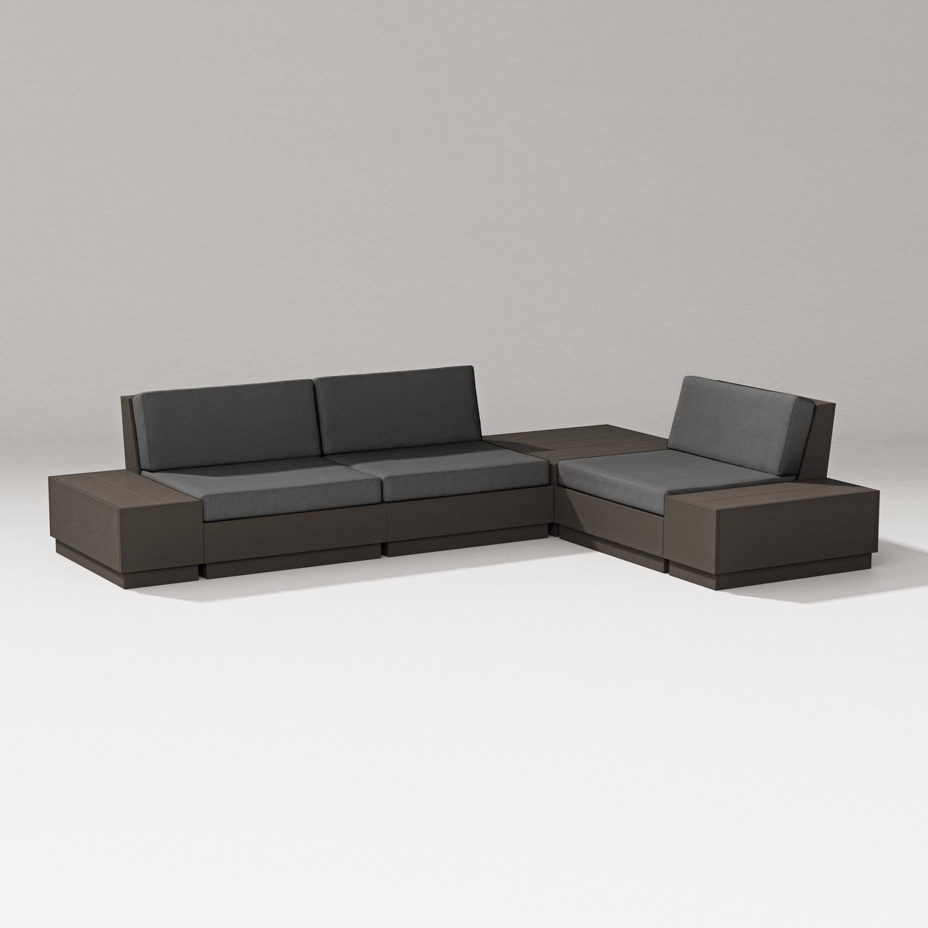 Elevate 6-Piece Corner Sectional in Vintage Coffee / Spectrum Carbon