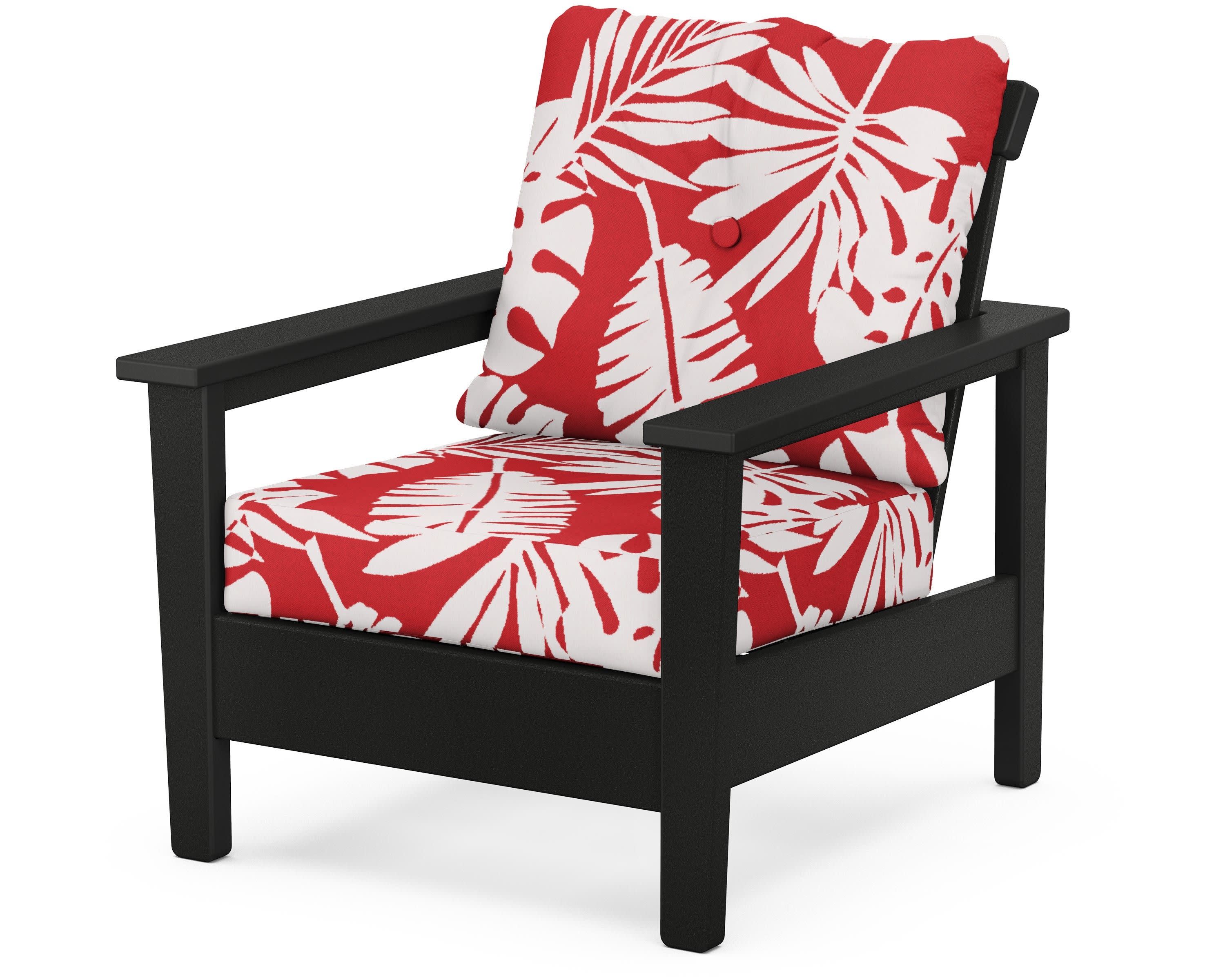 Prescott Deep Seating Chair in Black / Leaf Crimson