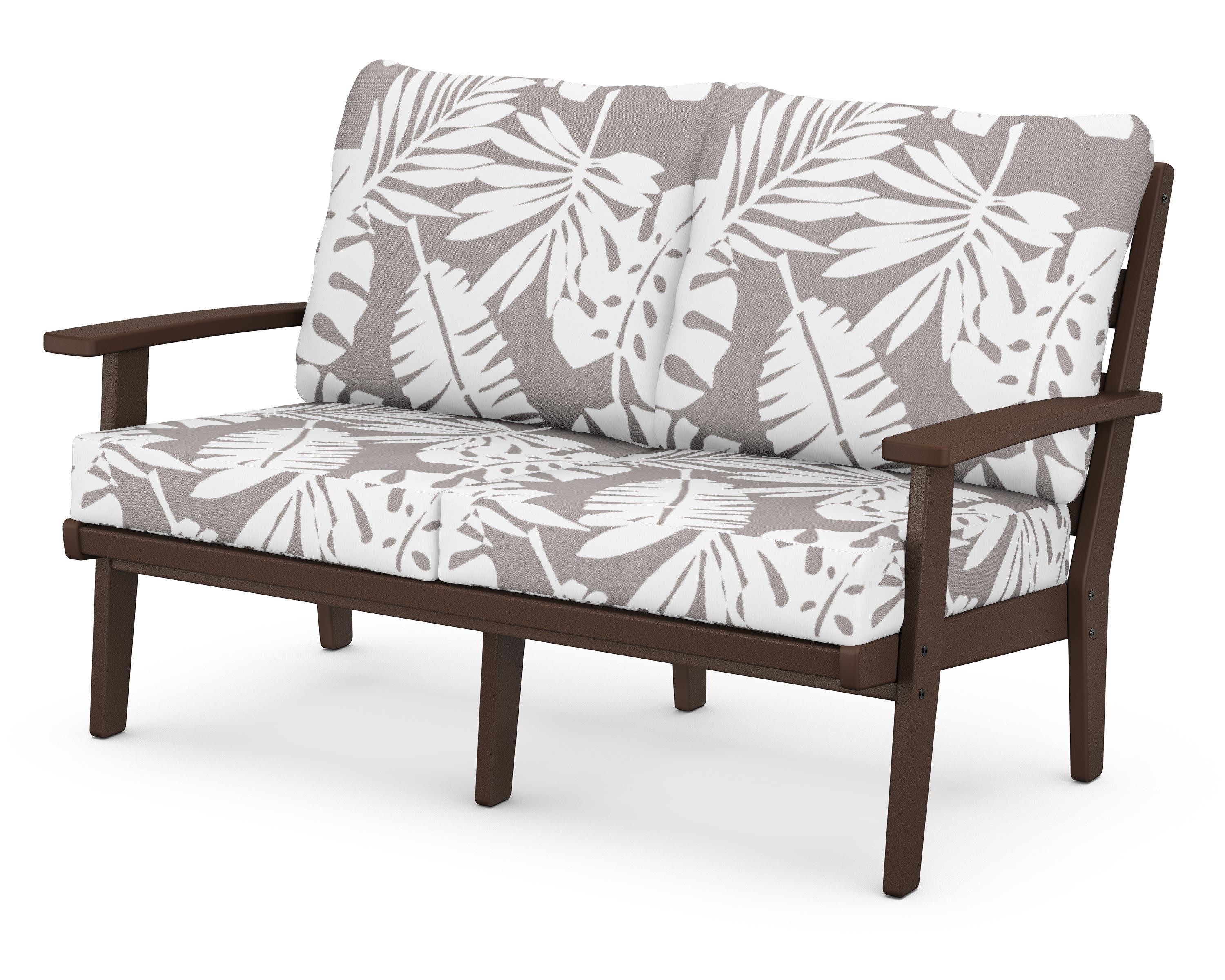 Grant Park Deep Seating Loveseat in Mahogany / Leaf Grey Mist