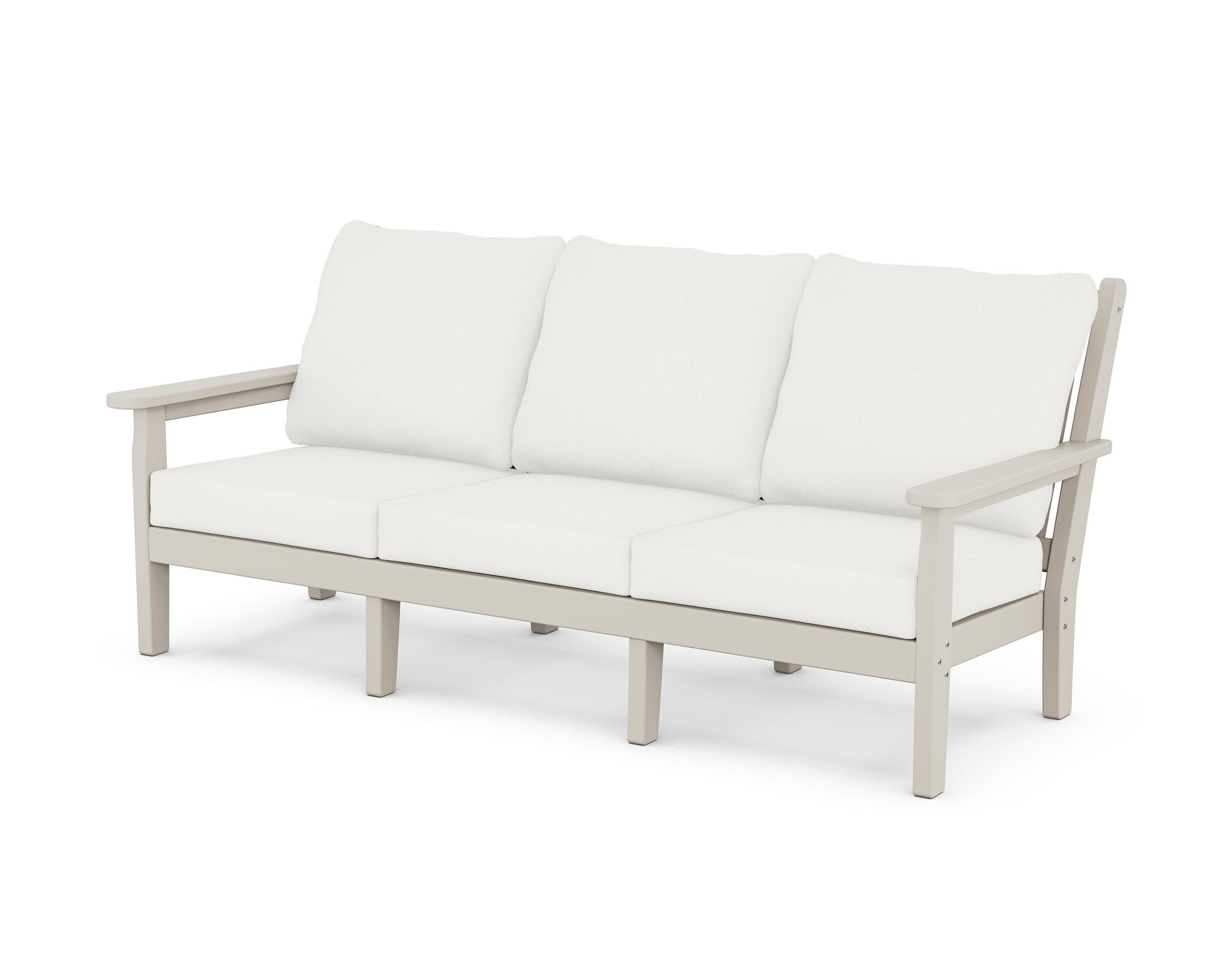 Chippendale Deep Seating Sofa in Sand / Natural Linen
