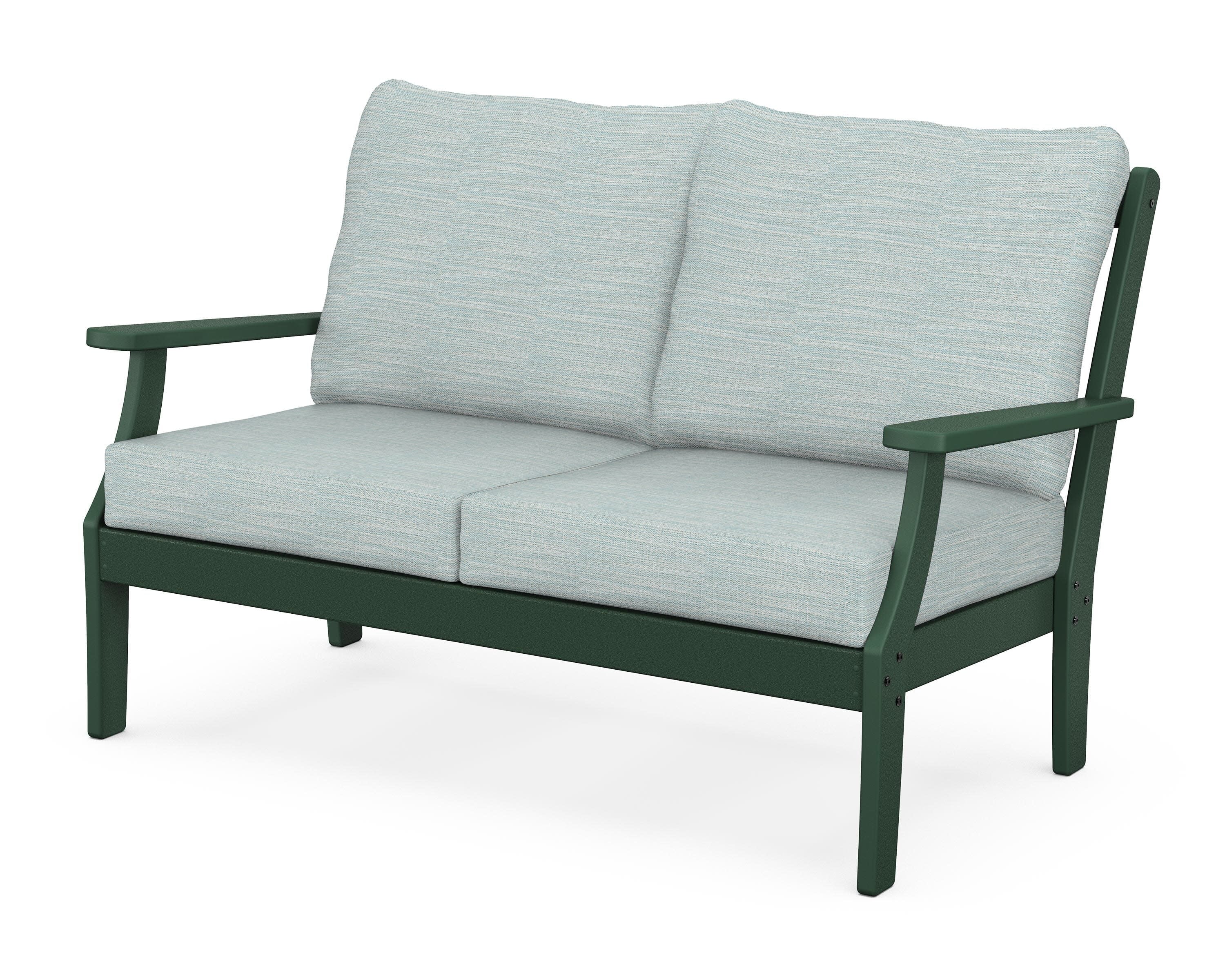 Braxton Deep Seating Loveseat in Green / Soothe Mist
