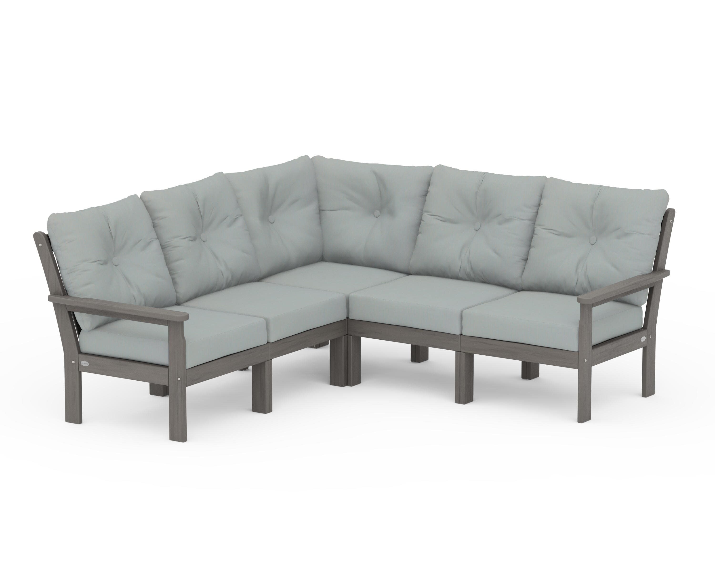 Vineyard 5-Piece Sectional in Driftwood / Spa
