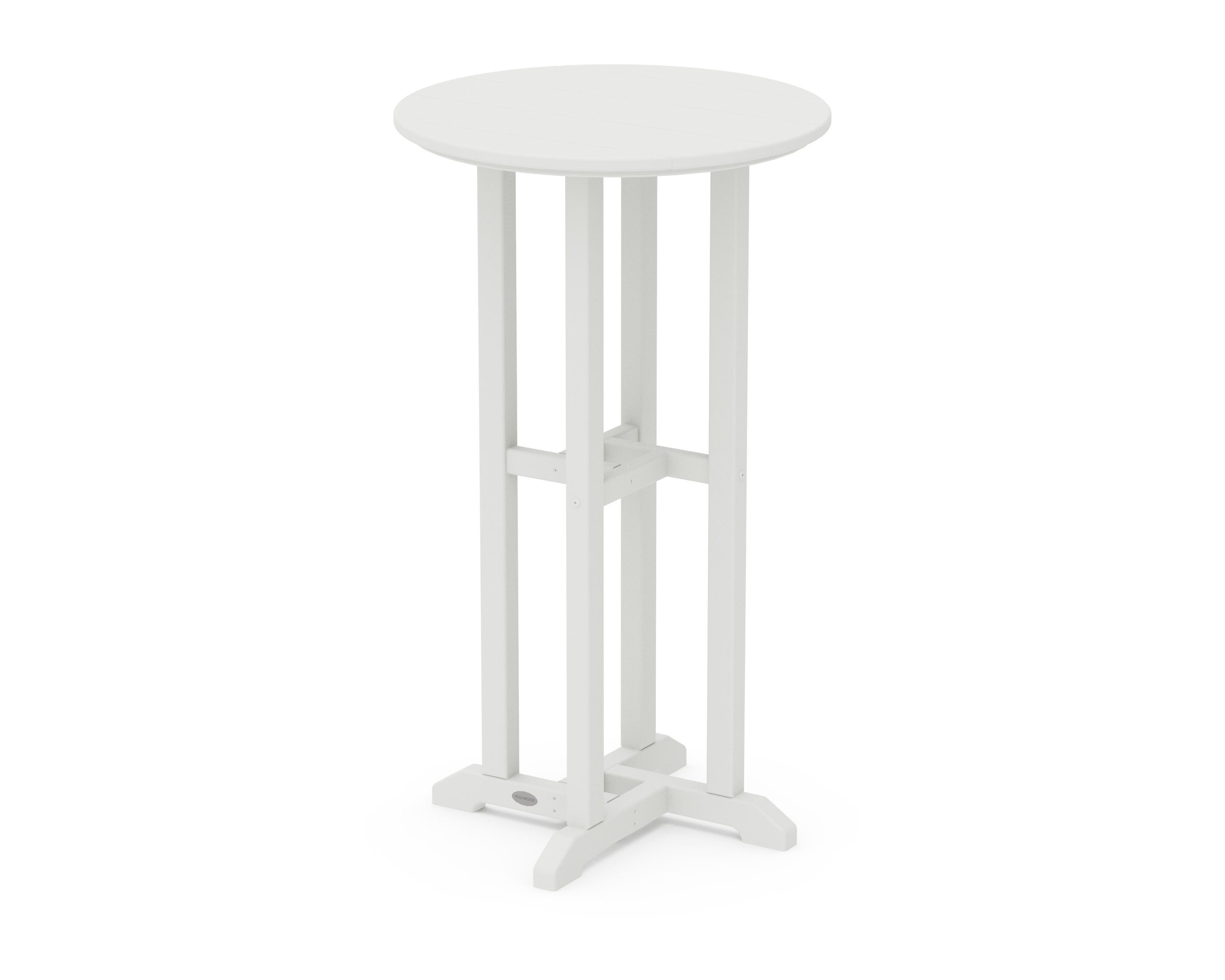 Contempo 24" Round Bar Table in White / Vintage White