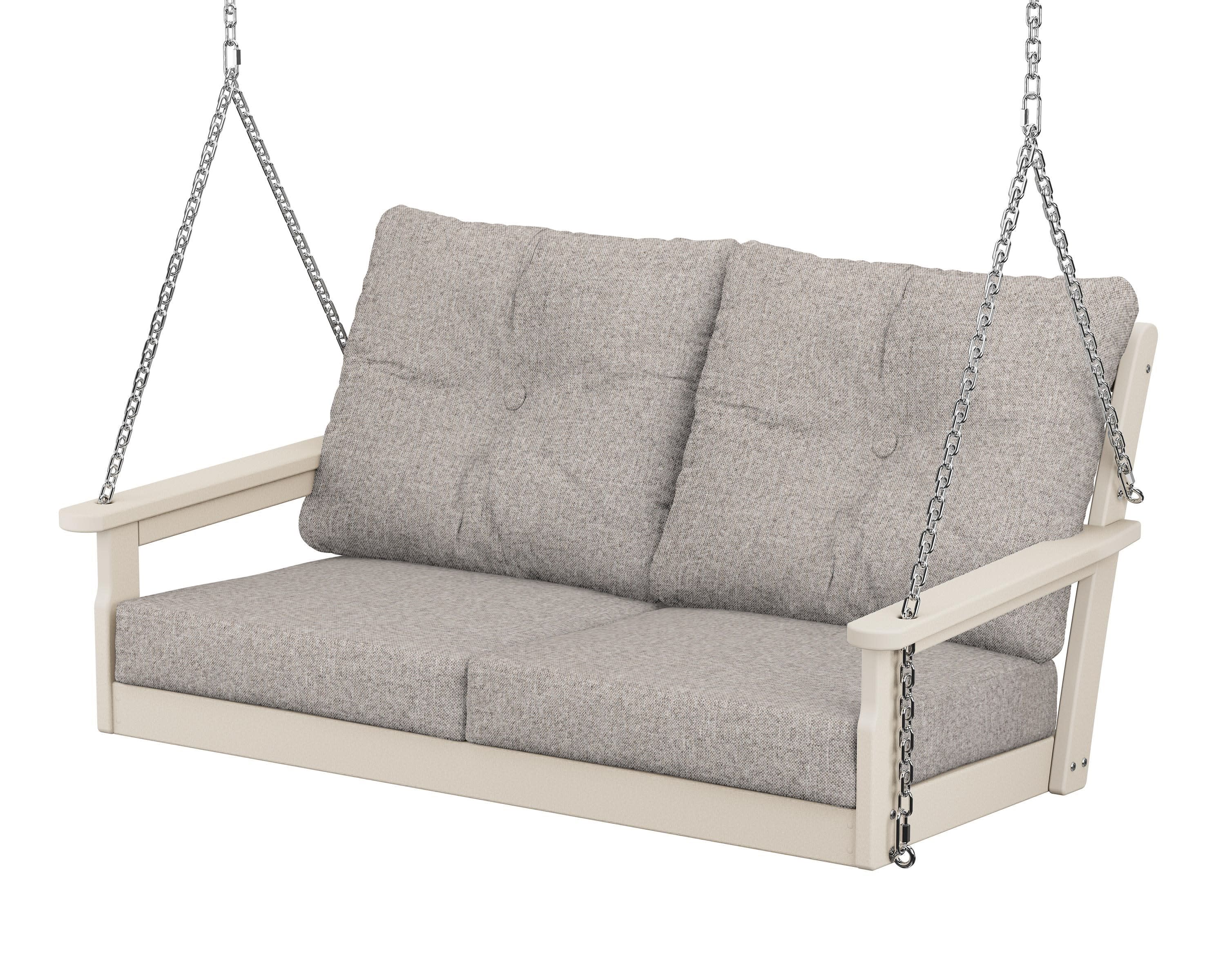 Vineyard Deep Seating Swing in Sand / Weathered Tweed