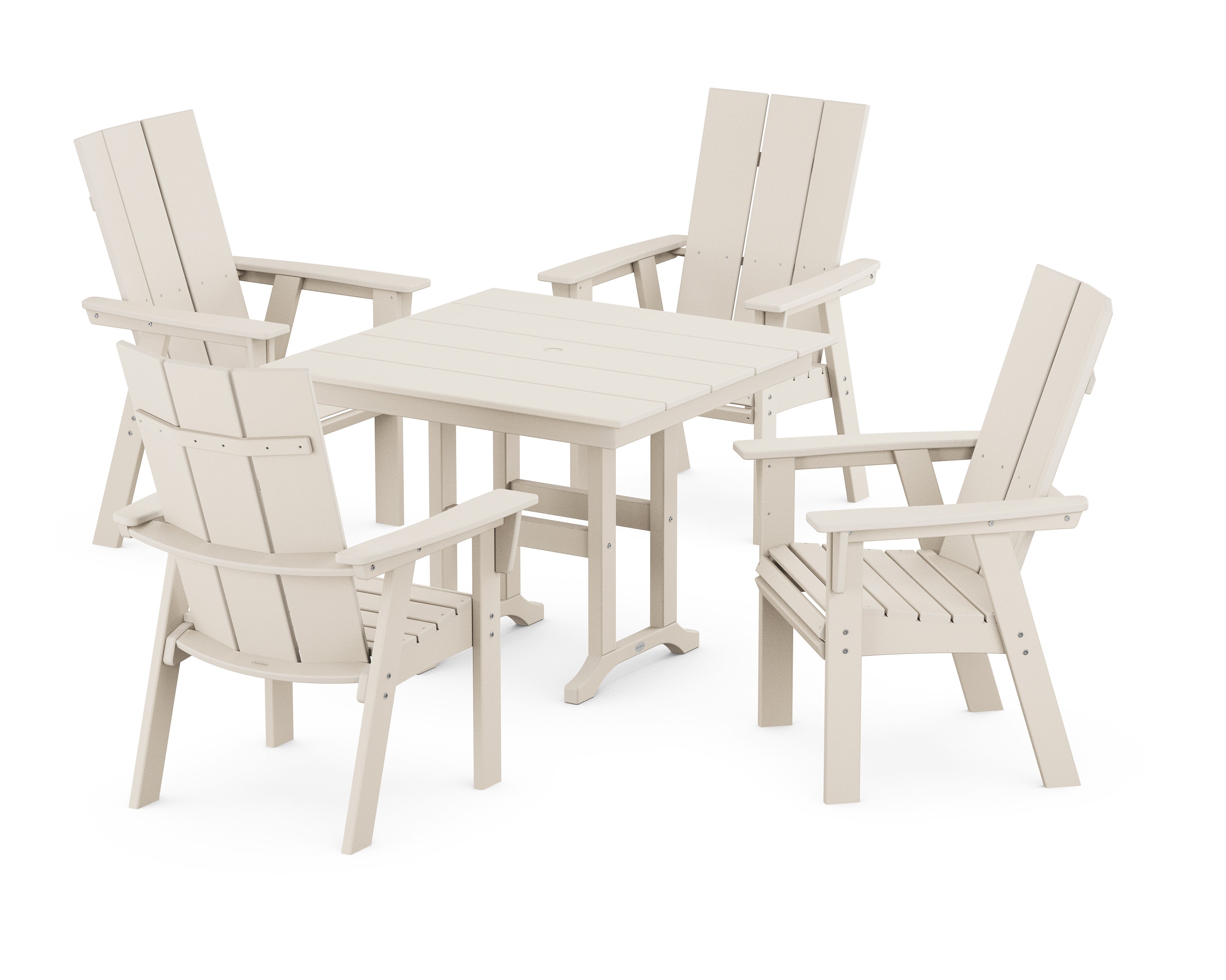 Modern Adirondack 5-Piece Farmhouse Dining Set in Sand