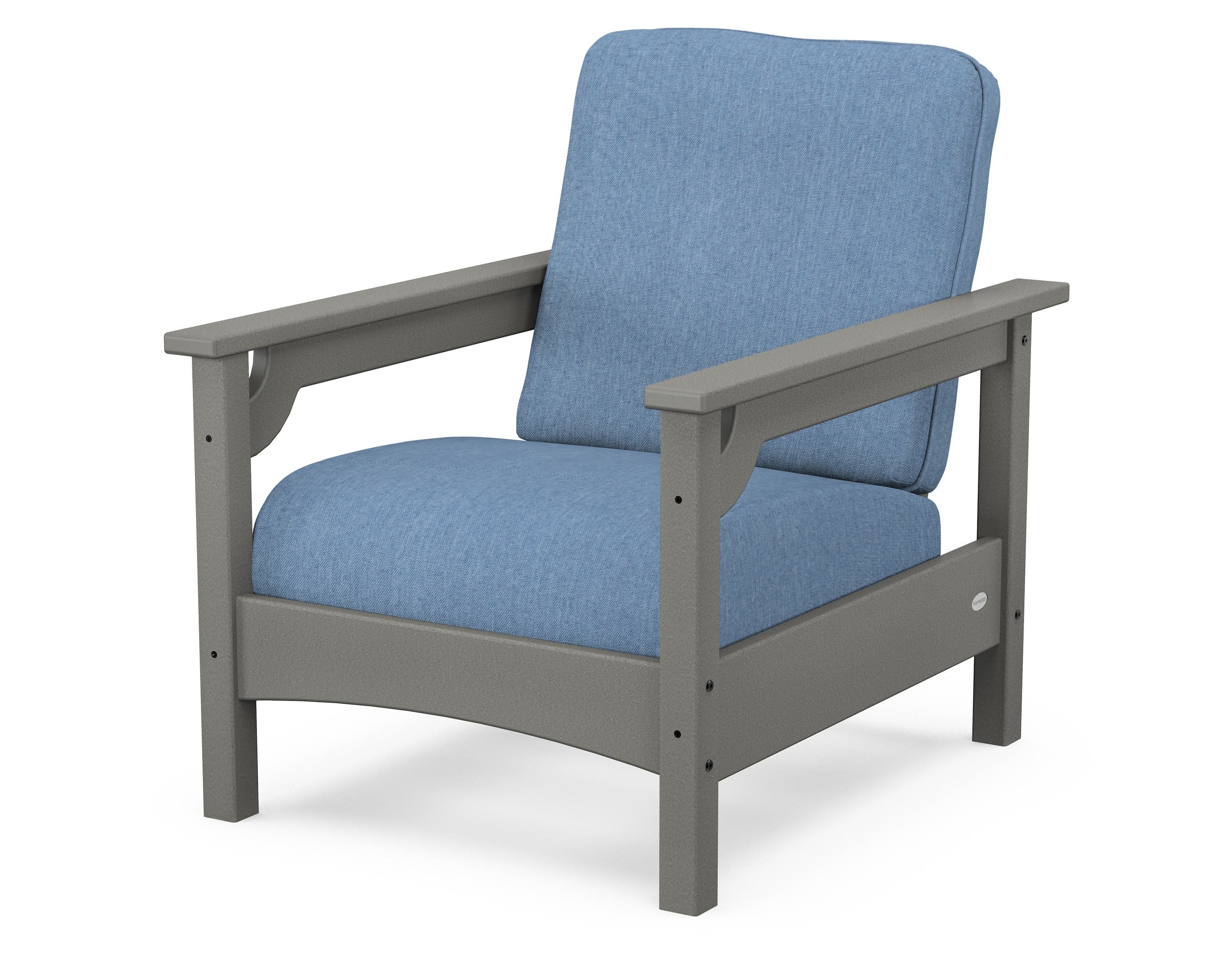 Club Chair in Slate Grey / Sky Blue