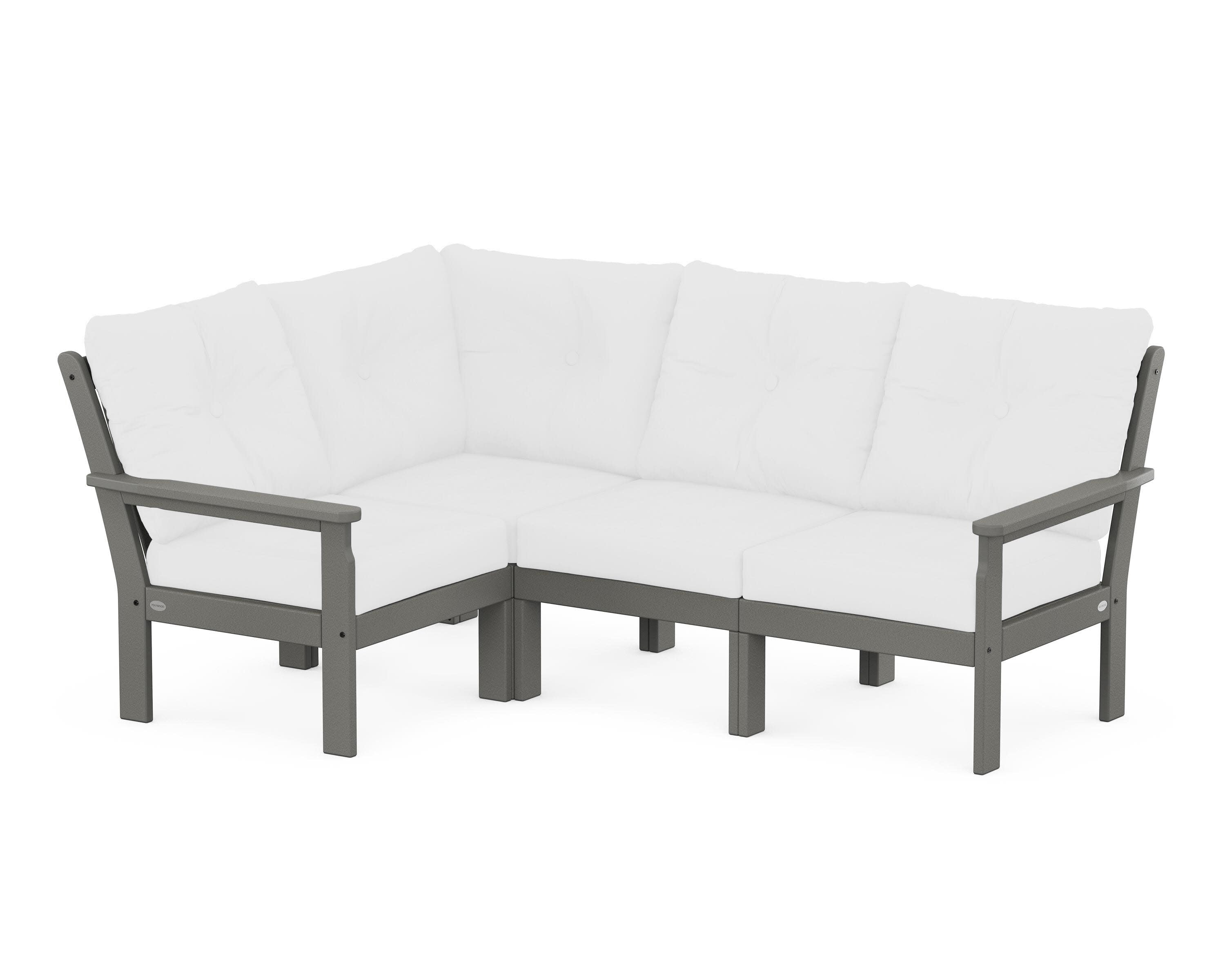 Vineyard 4-Piece Sectional in Slate Grey / Natural