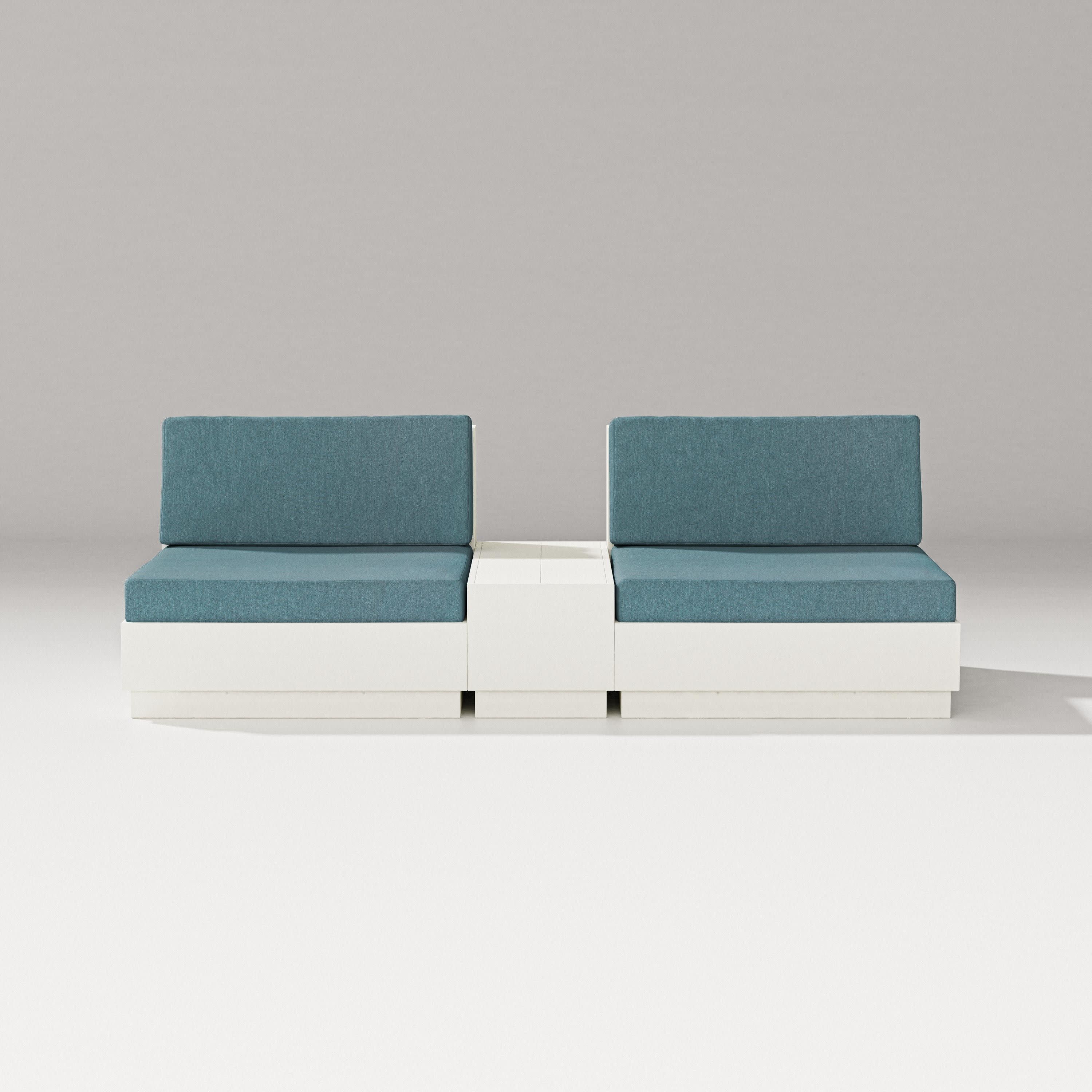 Elevate Lounge Chair Set in Vintage White / Ocean Teal