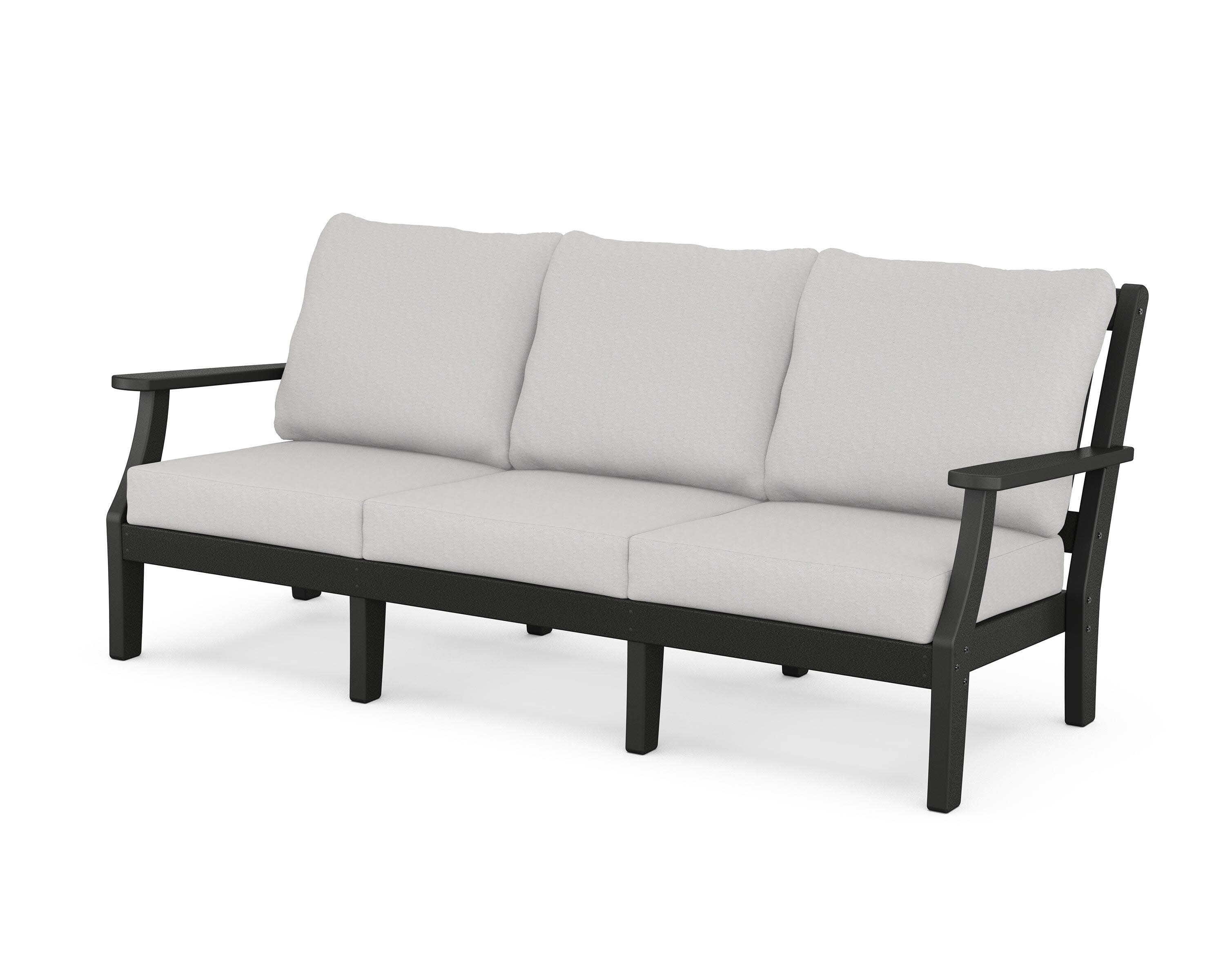 Chinoiserie Deep Seating Sofa in Black / Diamond in the Rough