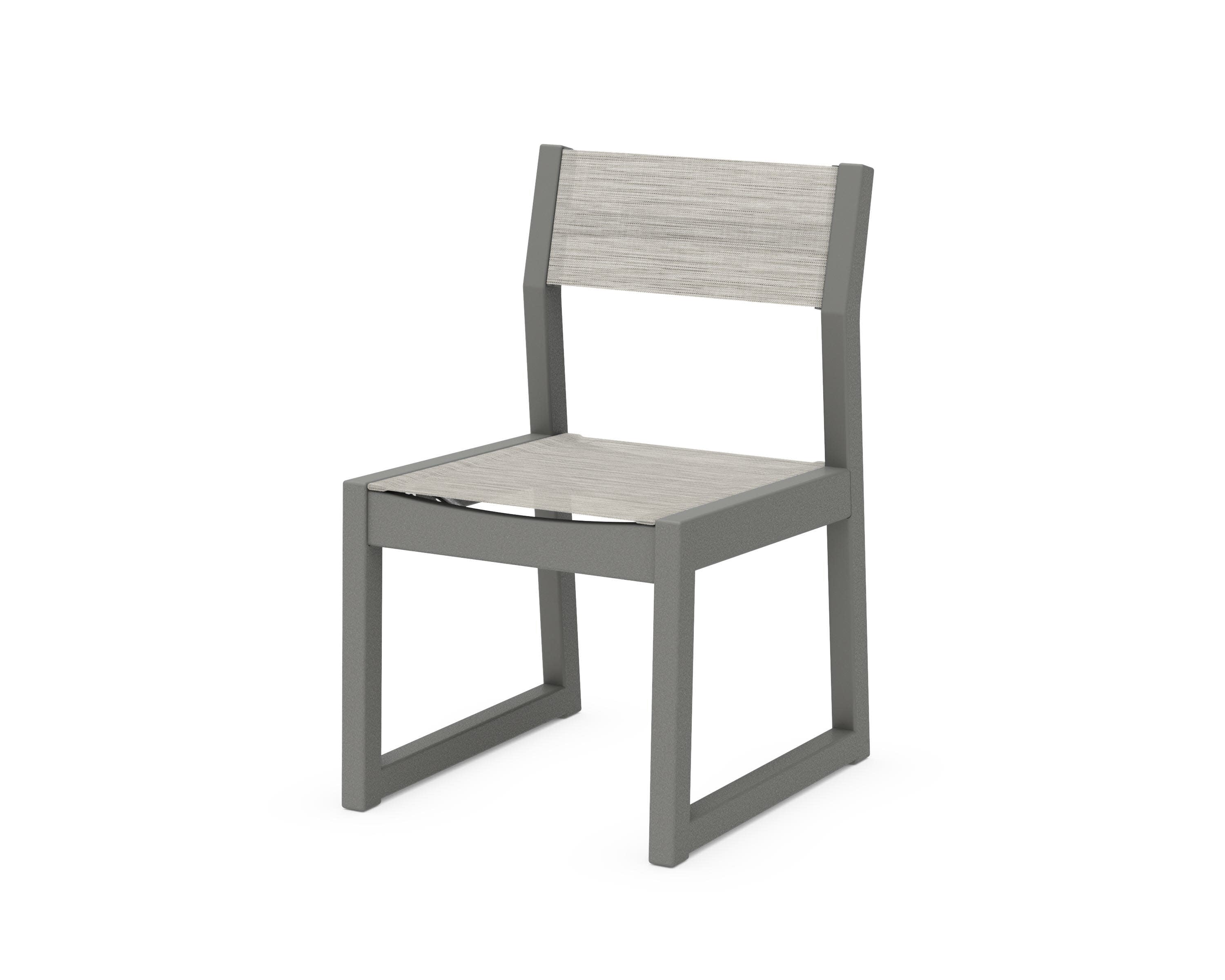 EDGE Sling Dining Side Chair in Slate Grey / Birch Sling