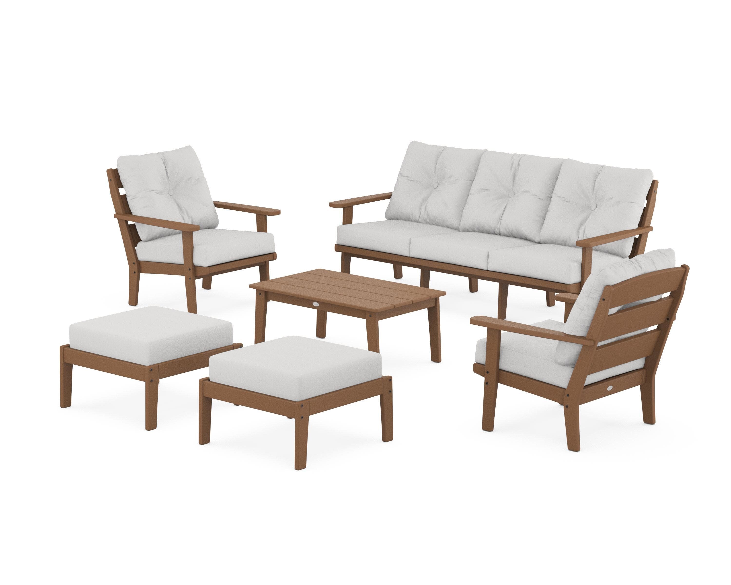 Lakeside 6-Piece Lounge Sofa Set in Teak / Diamond in the Rough