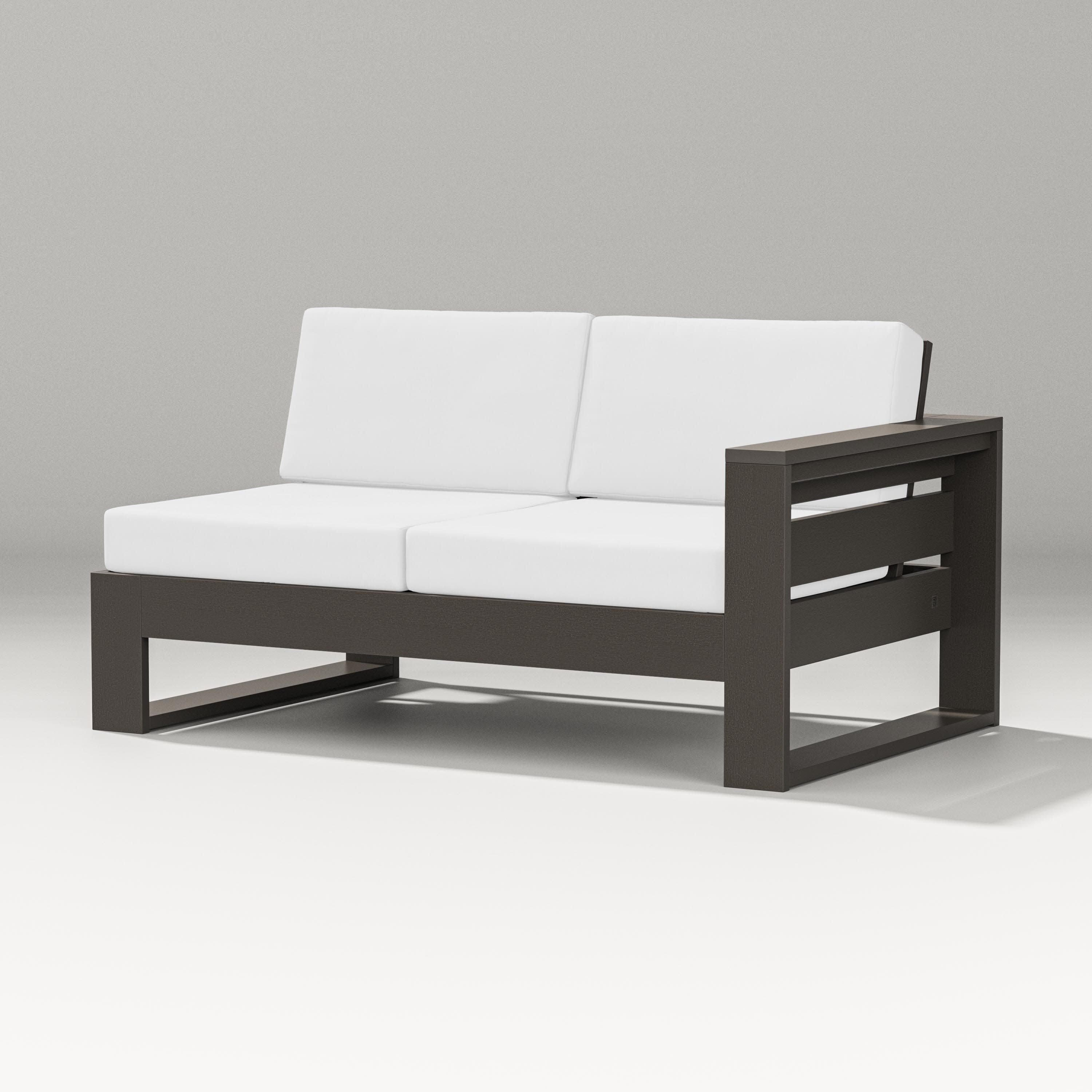Latitude Modular Right Arm Loveseat in Vintage Coffee / Natural