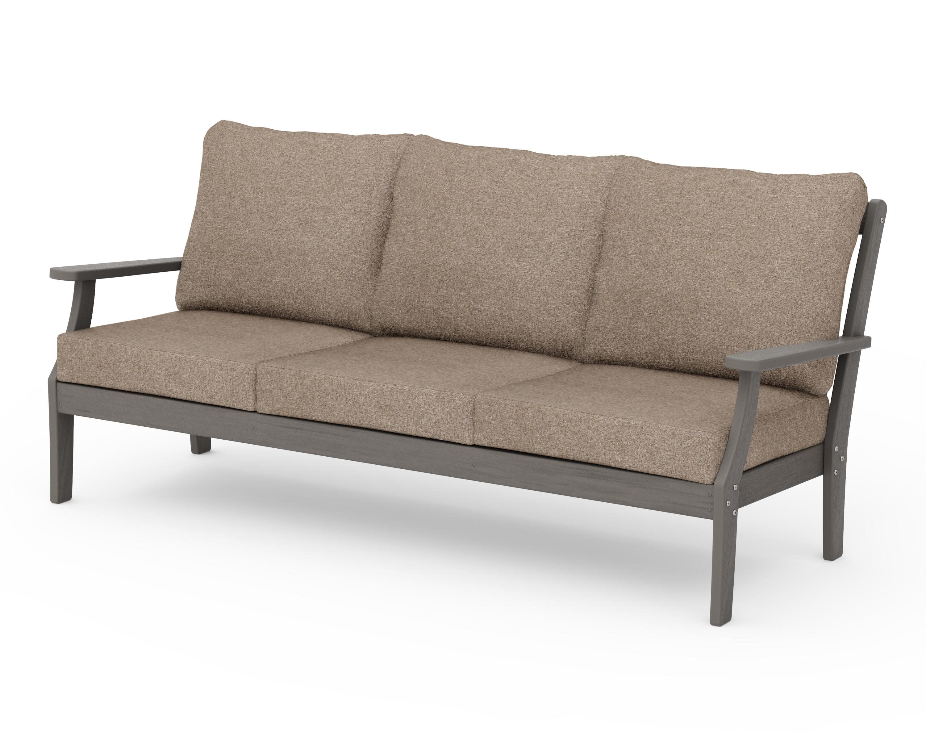Braxton Deep Seating Sofa in Driftwood / Spiced Burlap