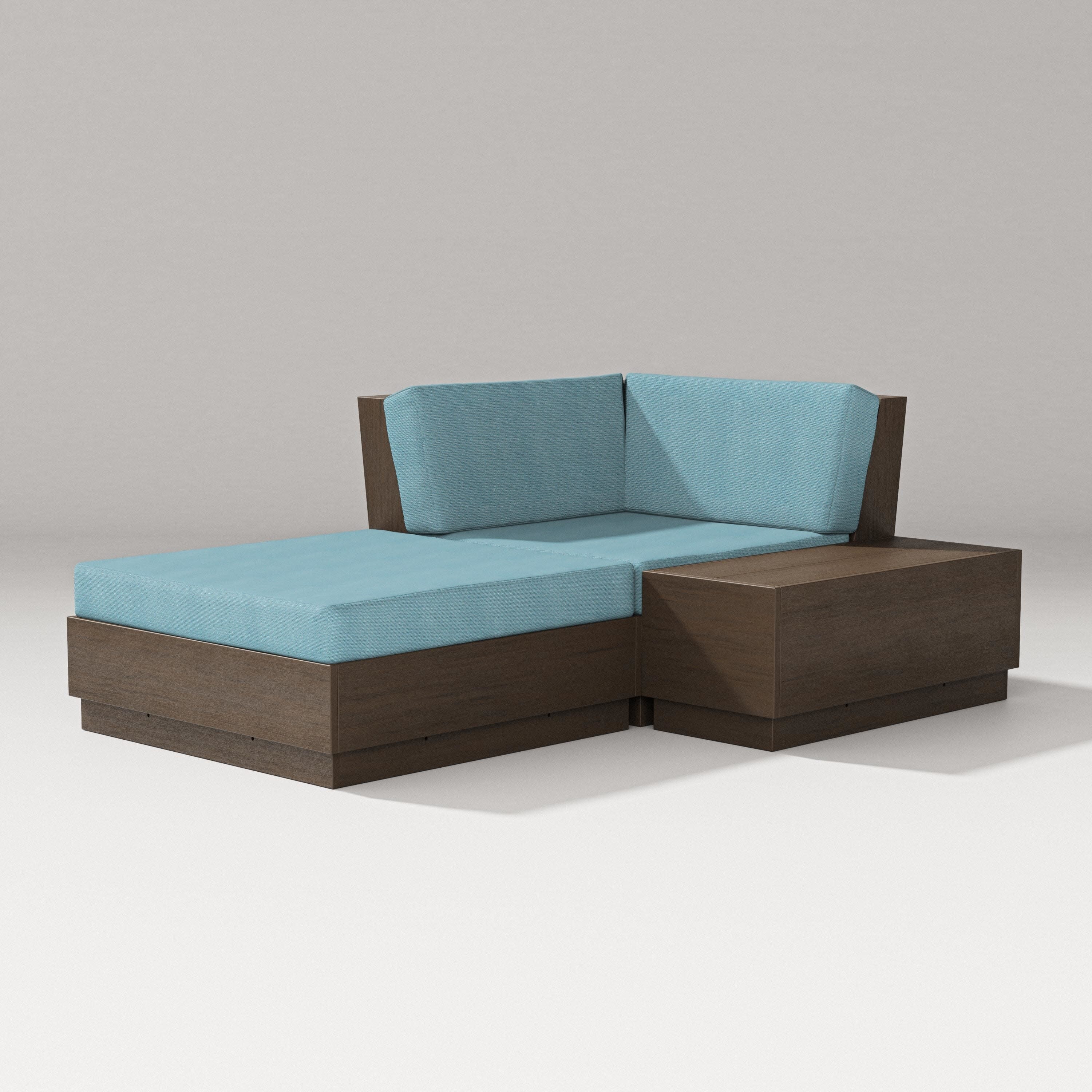 Elevate Corner Chaise in Kona / Lattice Sky Blue