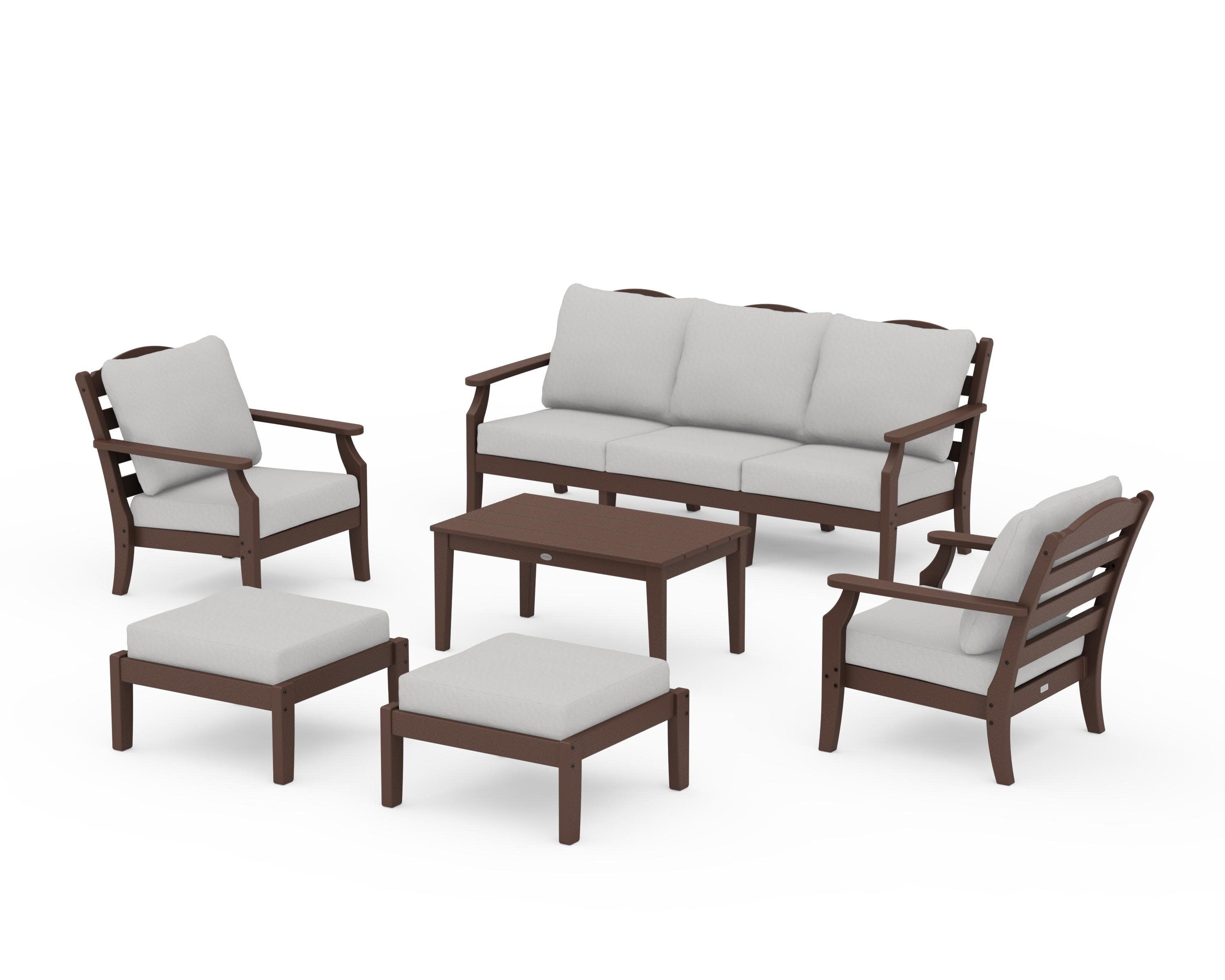Savannah 6-Piece Lounge Sofa Set in Mahogany / Diamond in the Rough