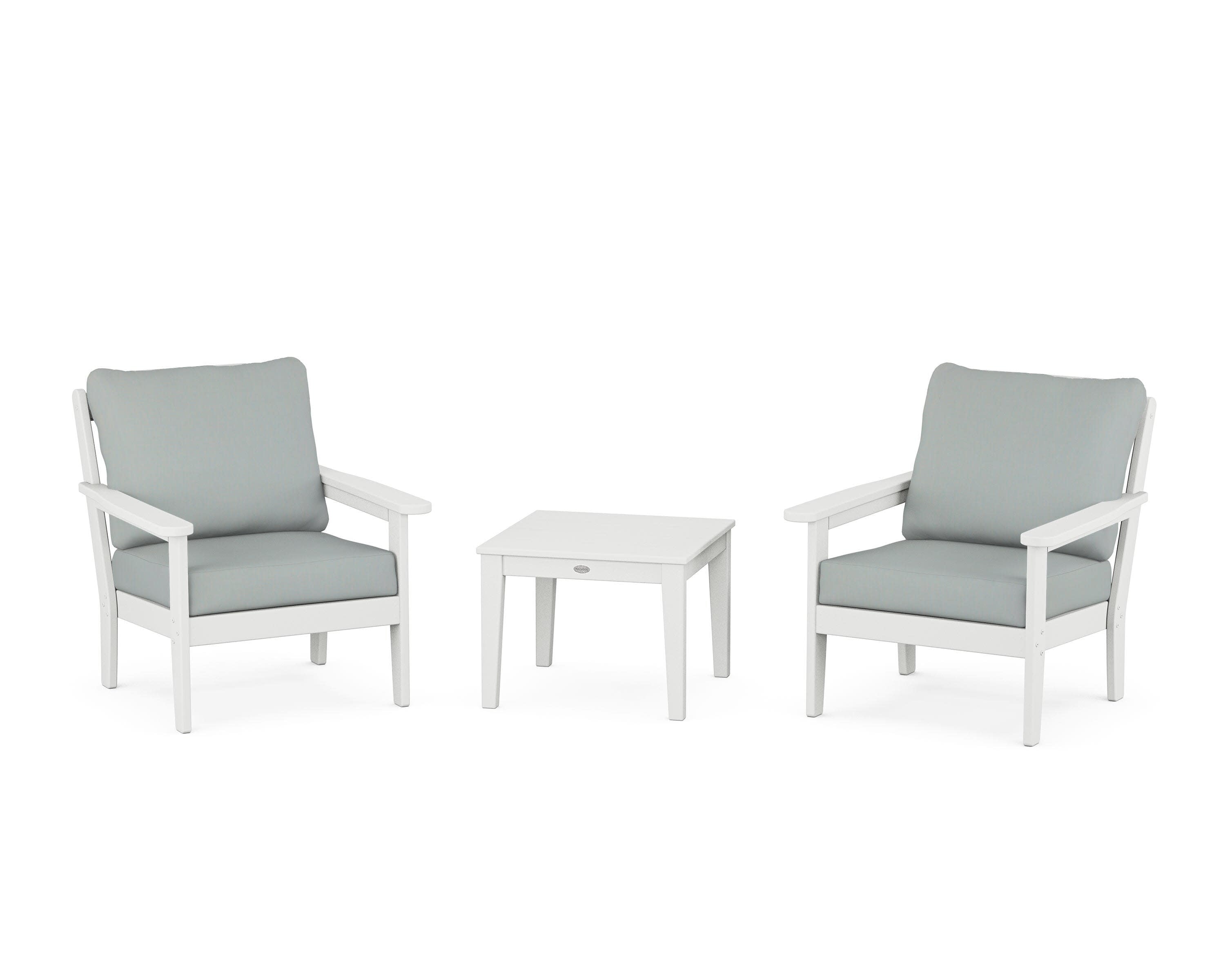 Cottage 3-Piece Deep Seating Set in White / Spa