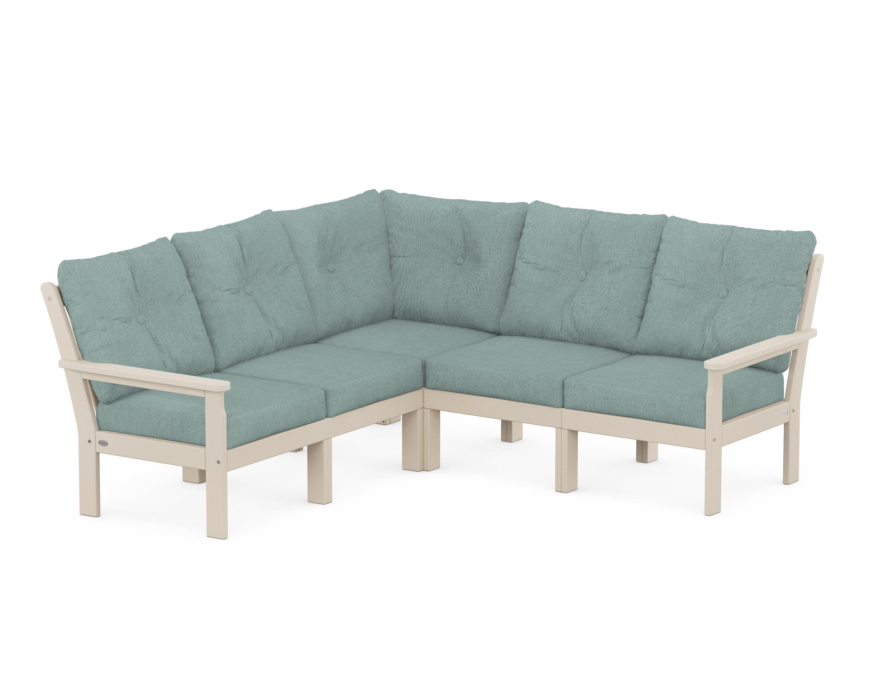 Vineyard 5-Piece Sectional in Sand / Glacier Spa