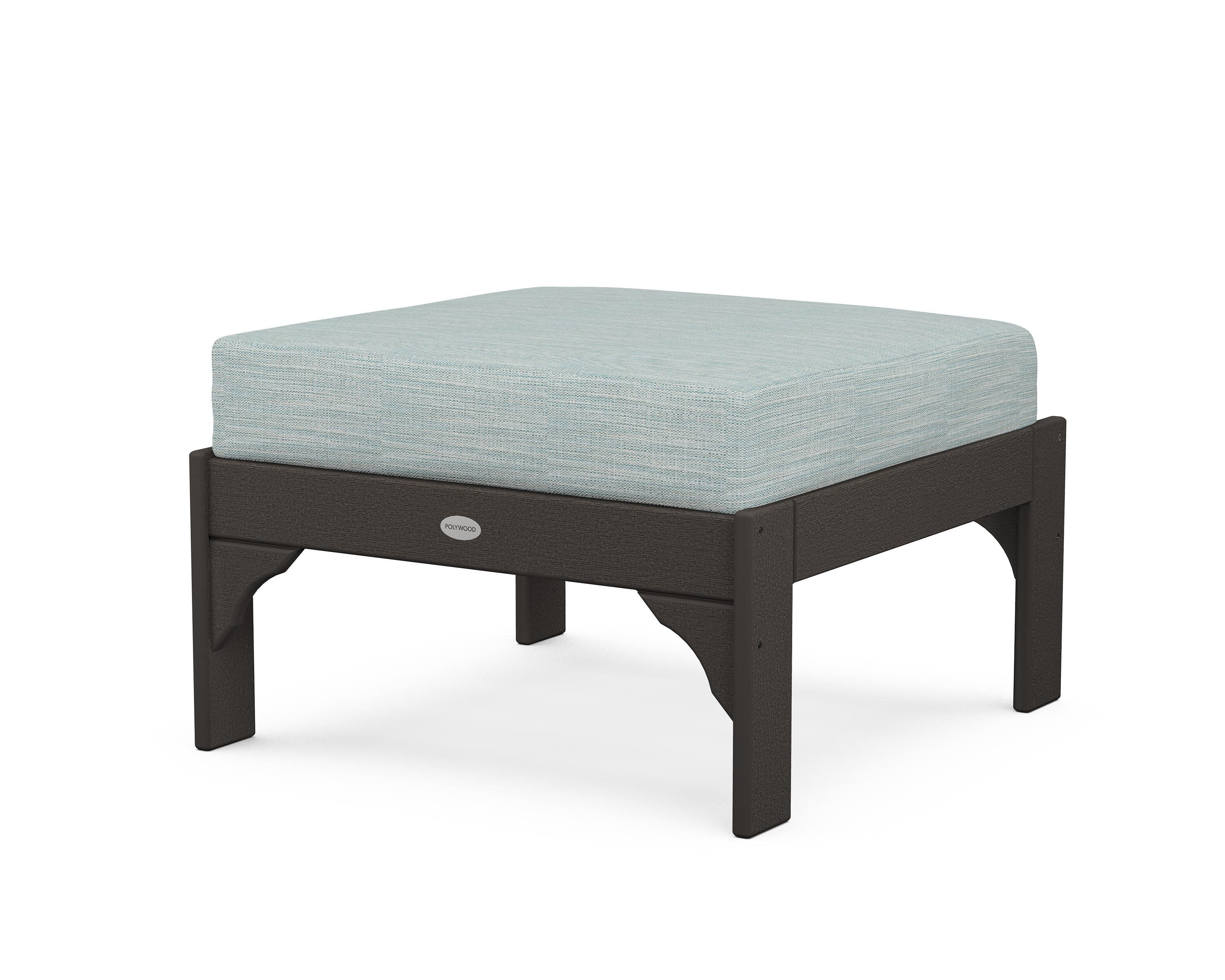 Vineyard Deep Seating Ottoman in Vintage Coffee / Soothe Mist