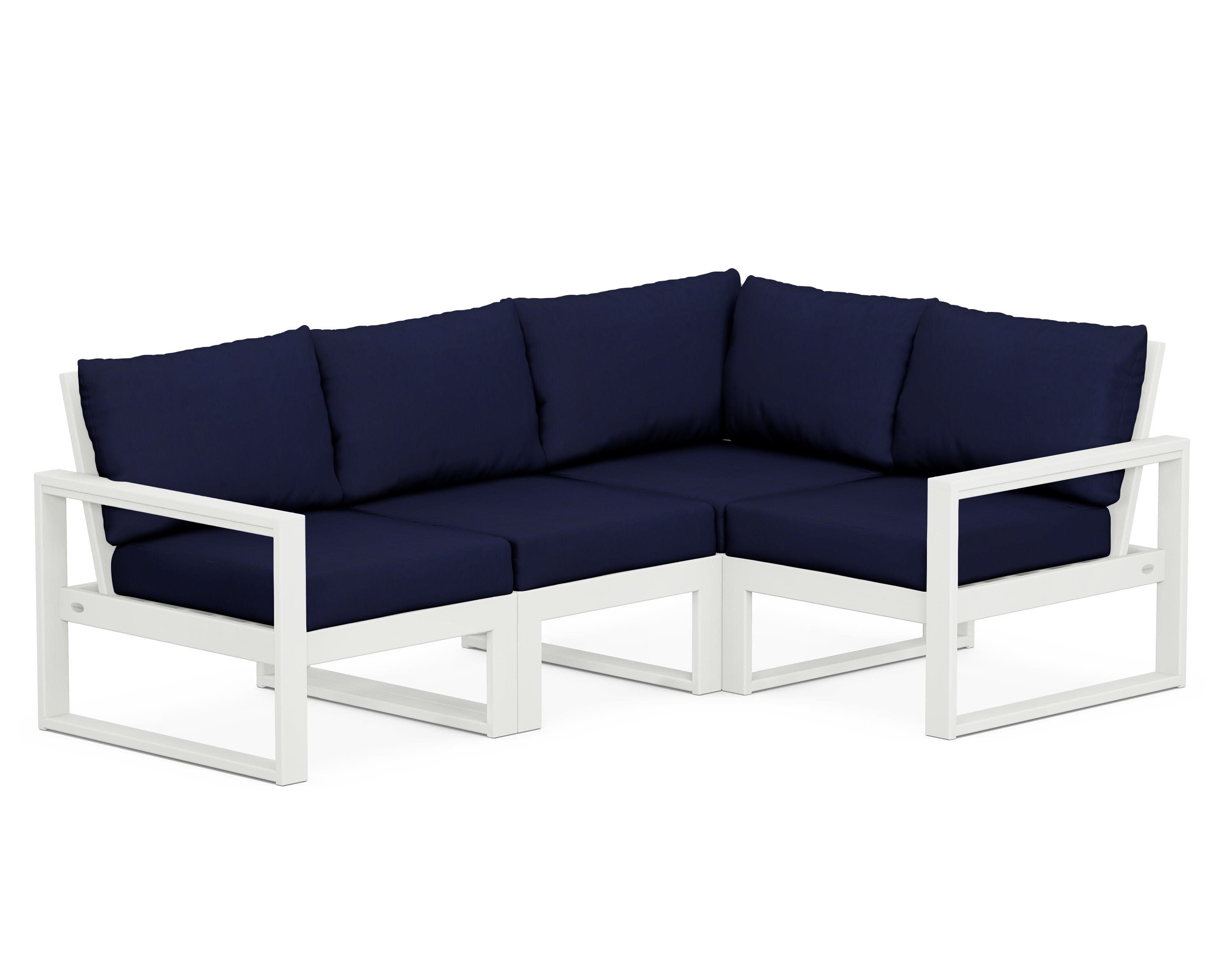 EDGE 4-Piece Modular Deep Seating Set in Vintage White / Navy
