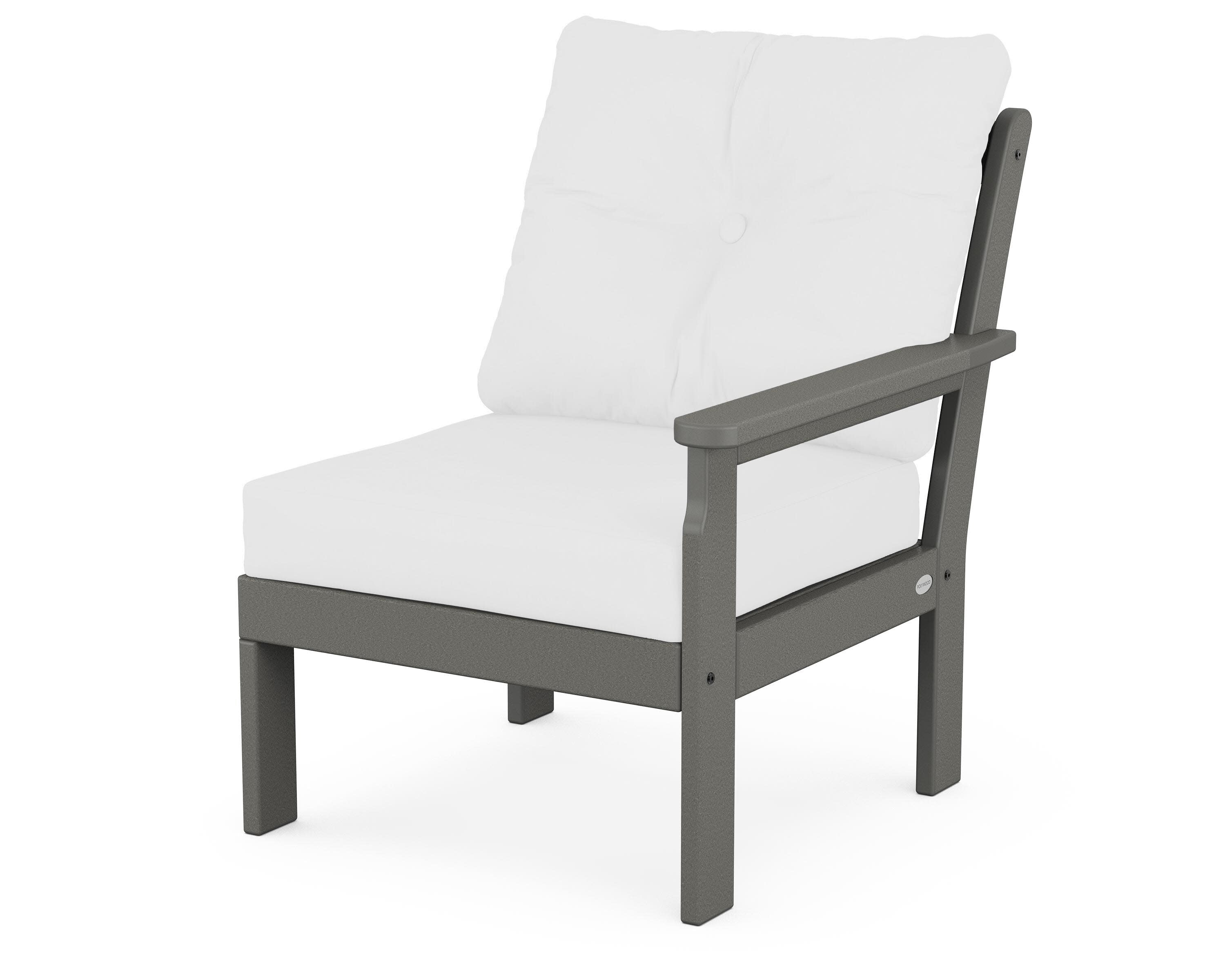 Vineyard Modular Right Arm Chair in Slate Grey / Natural