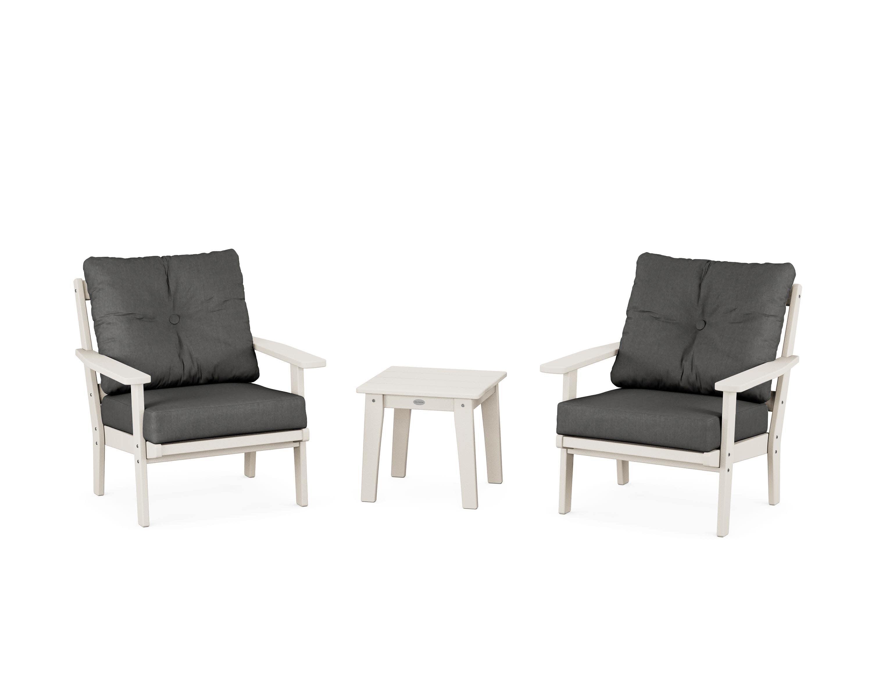 Prairie 3-Piece Deep Seating Set in Sand / Spectrum Carbon