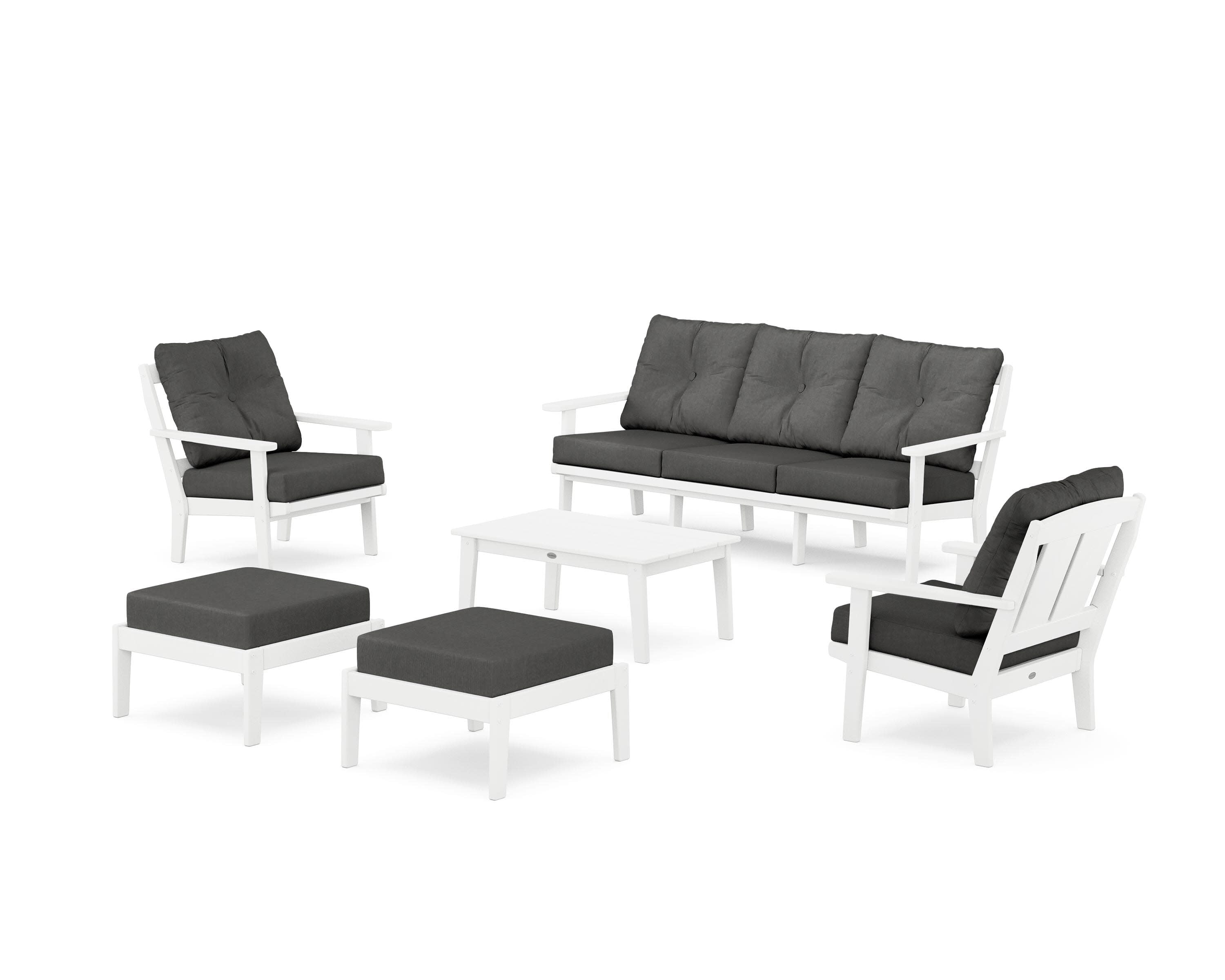 Mission 6-Piece Lounge Sofa Set in White / Spectrum Carbon