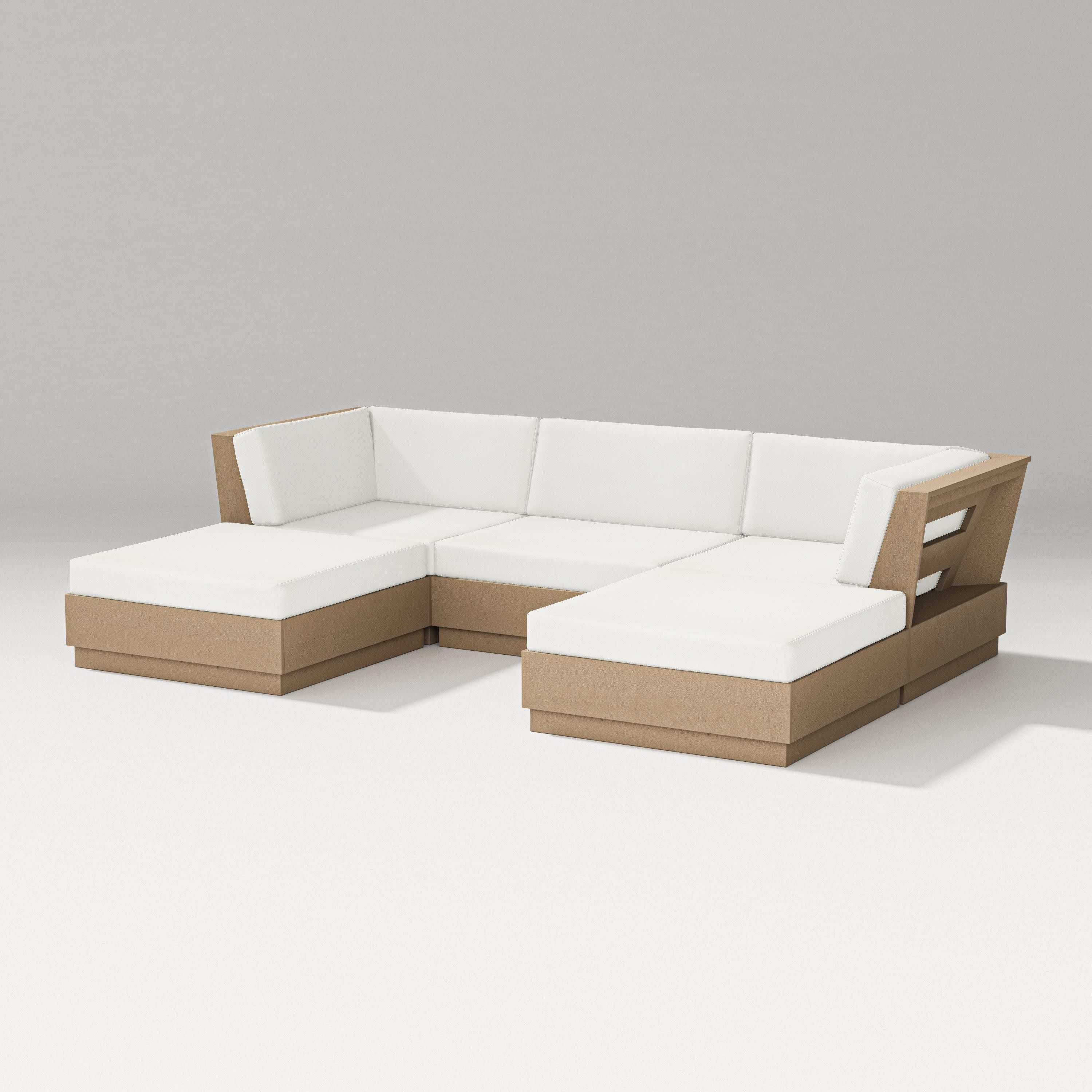 Elevate Double Chaise Sectional in Vintage Sahara / Natural Linen