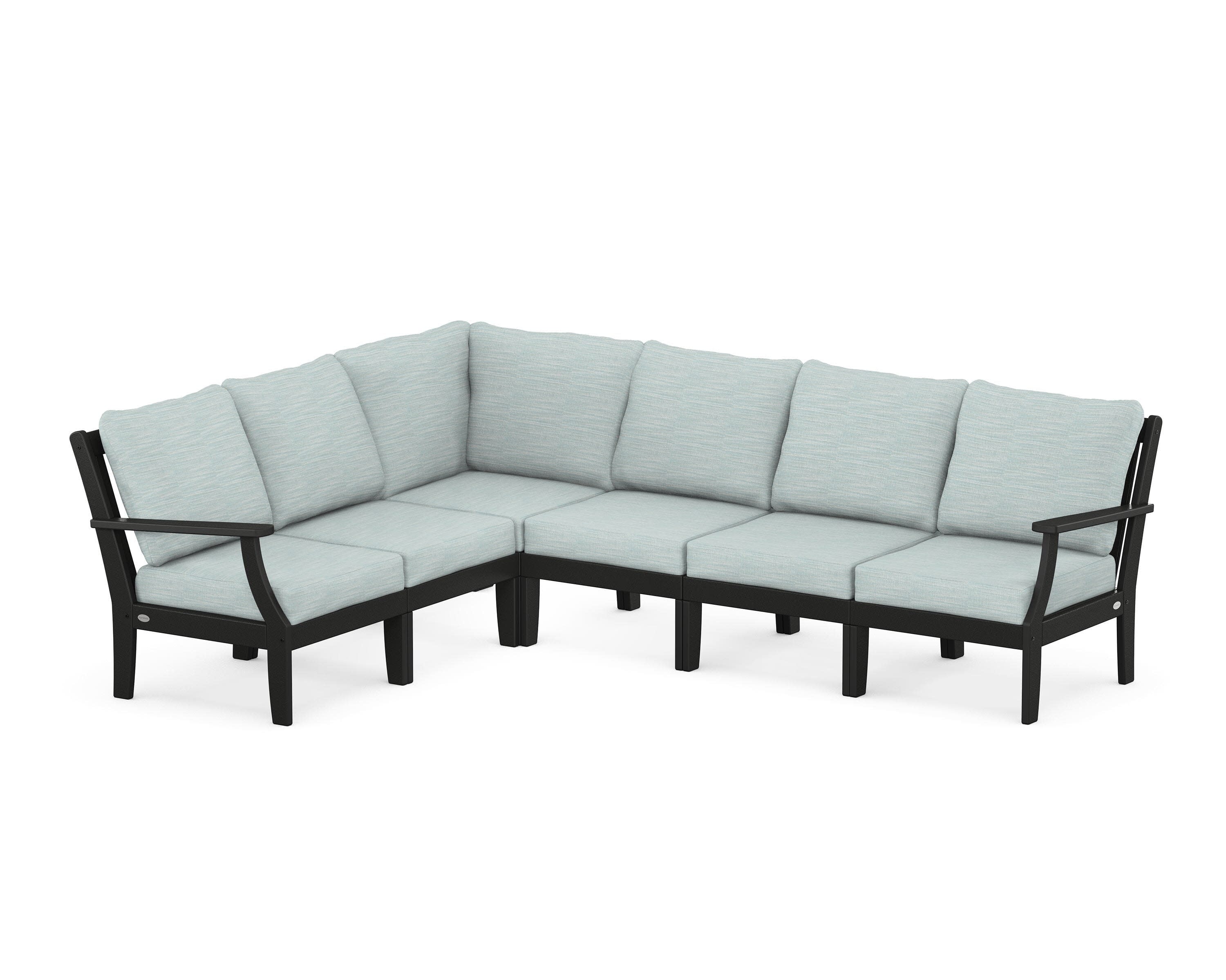 Braxton Modular 6-Piece Deep Seating Set in Black / Soothe Mist